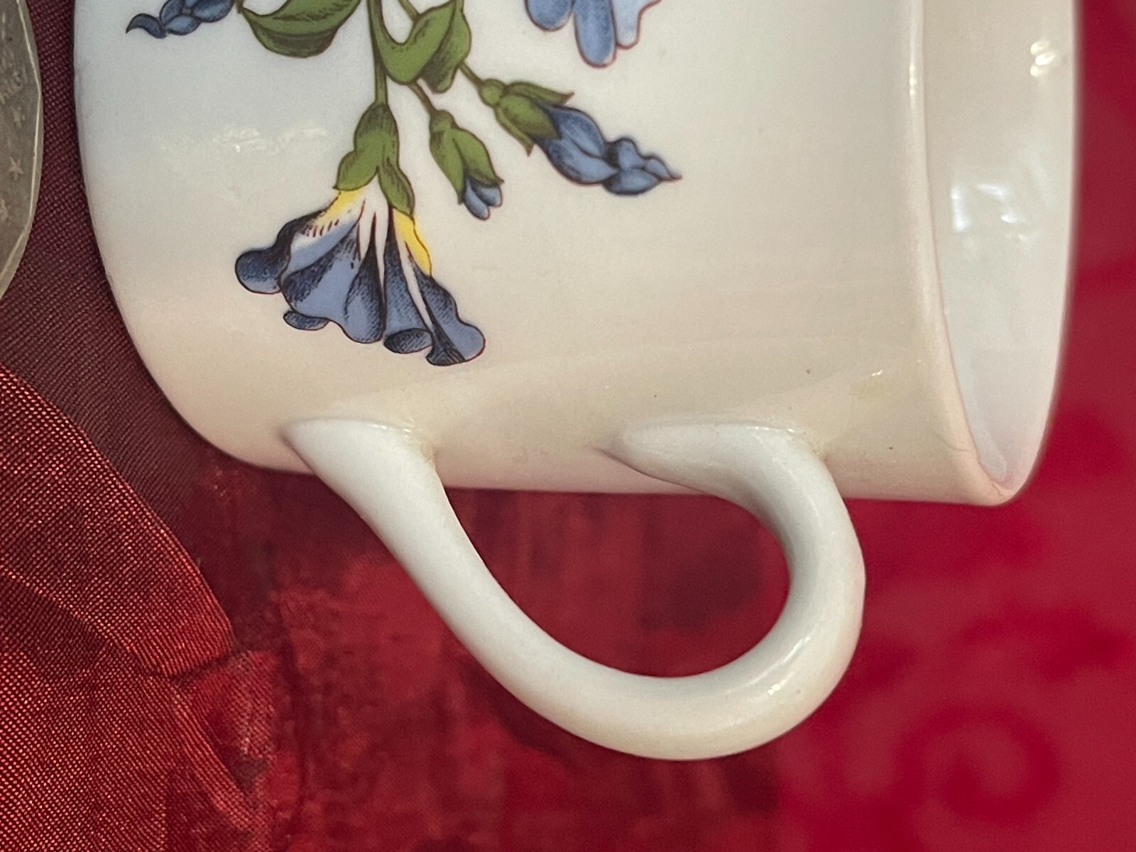 Vintage Cordon Bleu BIA Floral Demitasse Cup & Saucer Custom Made Hand Decorated
