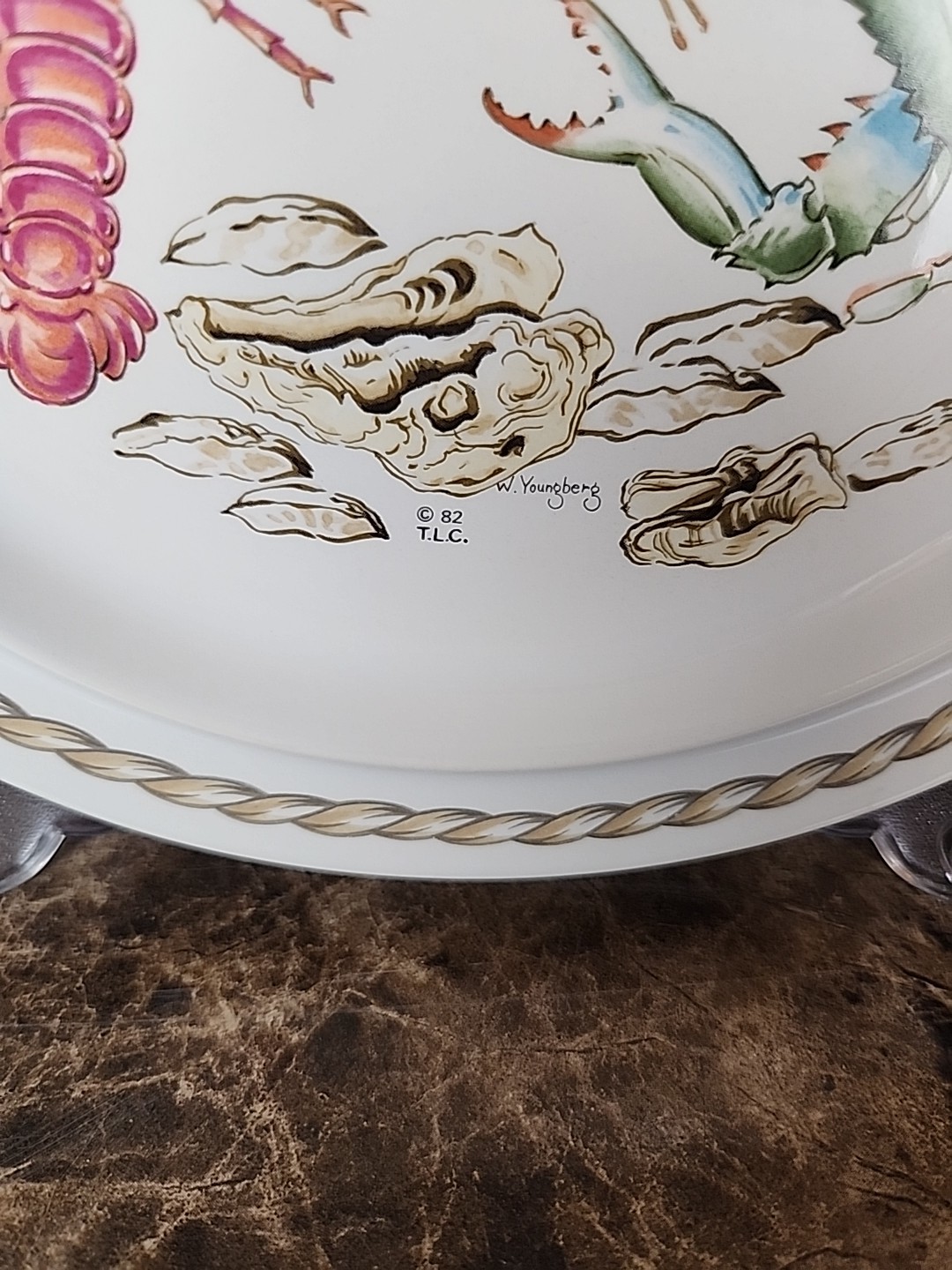 Set Of 6 Ljungberg Coquillage Salad Plates 7 7/8″ Seafood New Orleans