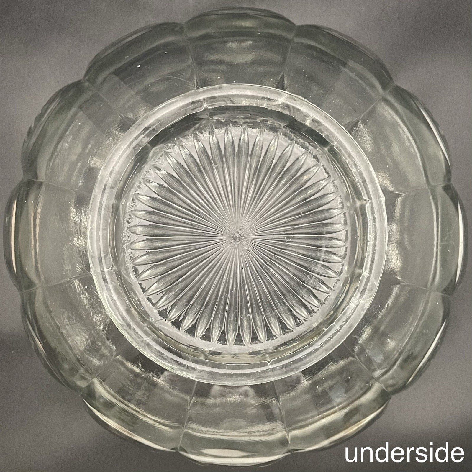 Tiffin Franciscan Moon & Stars 12pc Clear Glass Punch Bowl Set c1950s USA 4quart