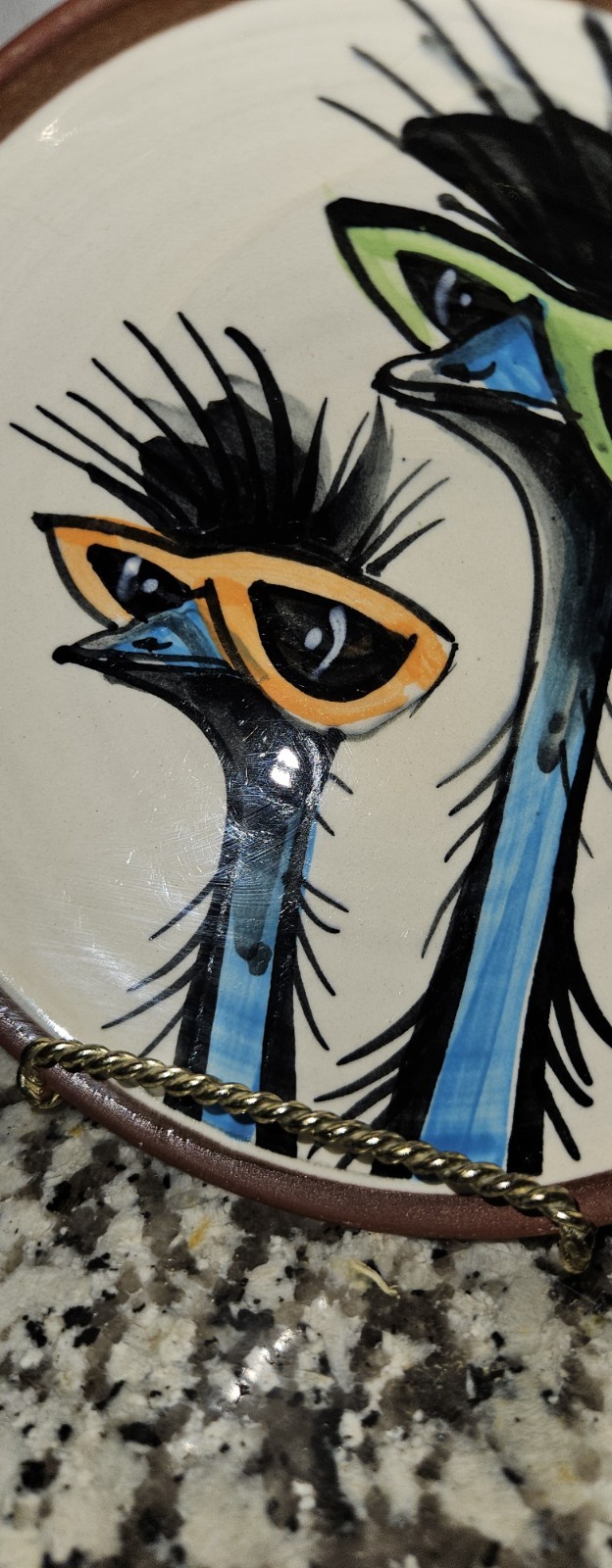 VTG Wendy Binks Signed Hand Painted Terracotta Bowl Beautiful Condition 5¾ In