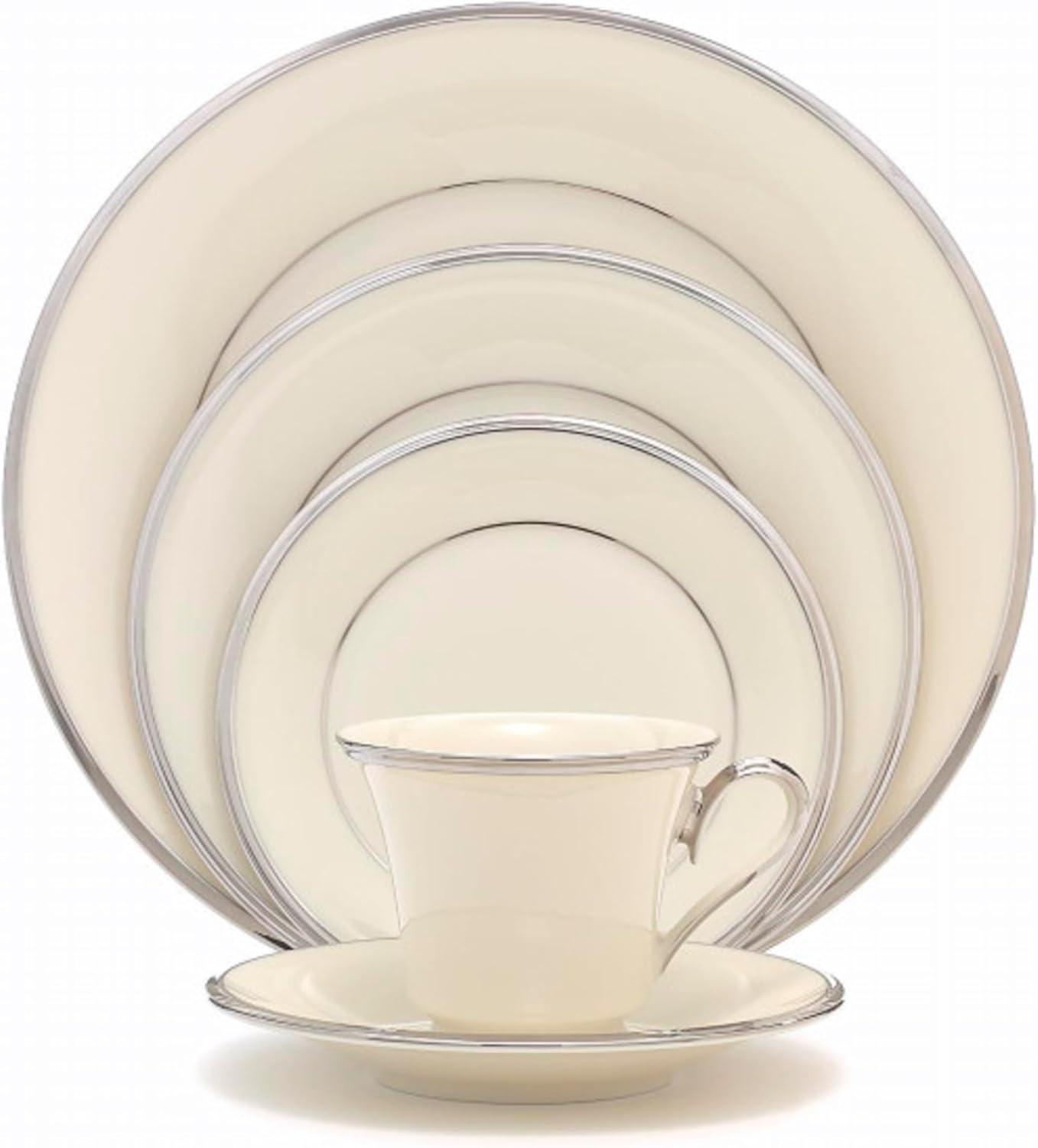 Solitaire 5-Piece White Place Setting for Elegant Dining