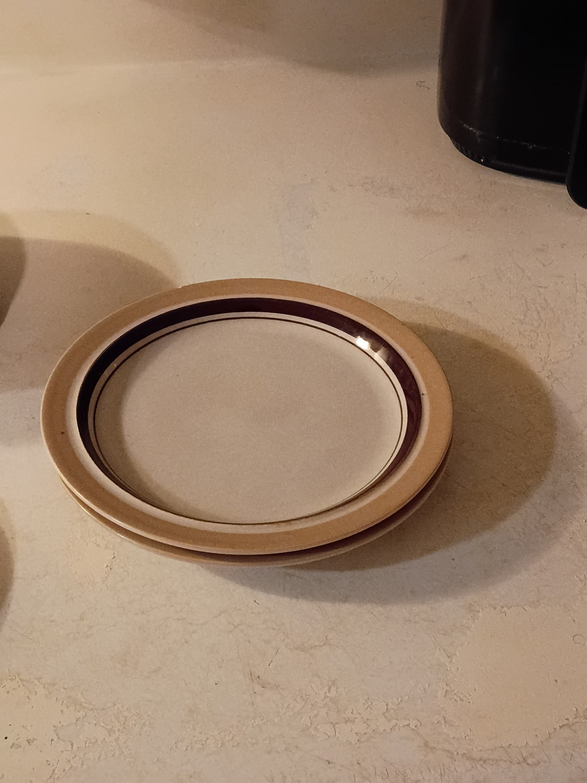 Ceramic Brown and White Twelve-Piece Cup & Saucer Set, Glossy Finish