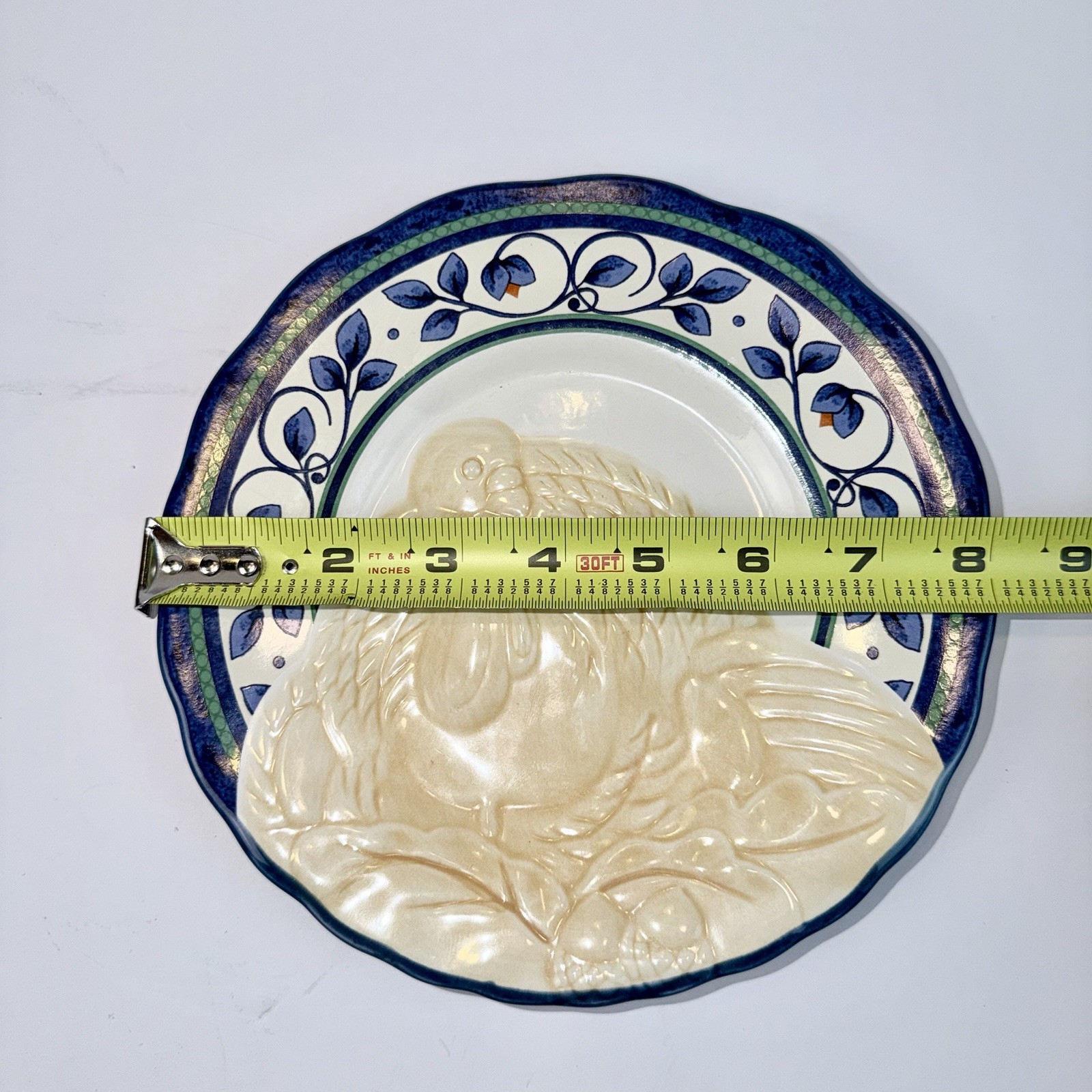 Pfaltzgraff Orleans Turkey Buffet Plate Embossed Thanksgiving 8”