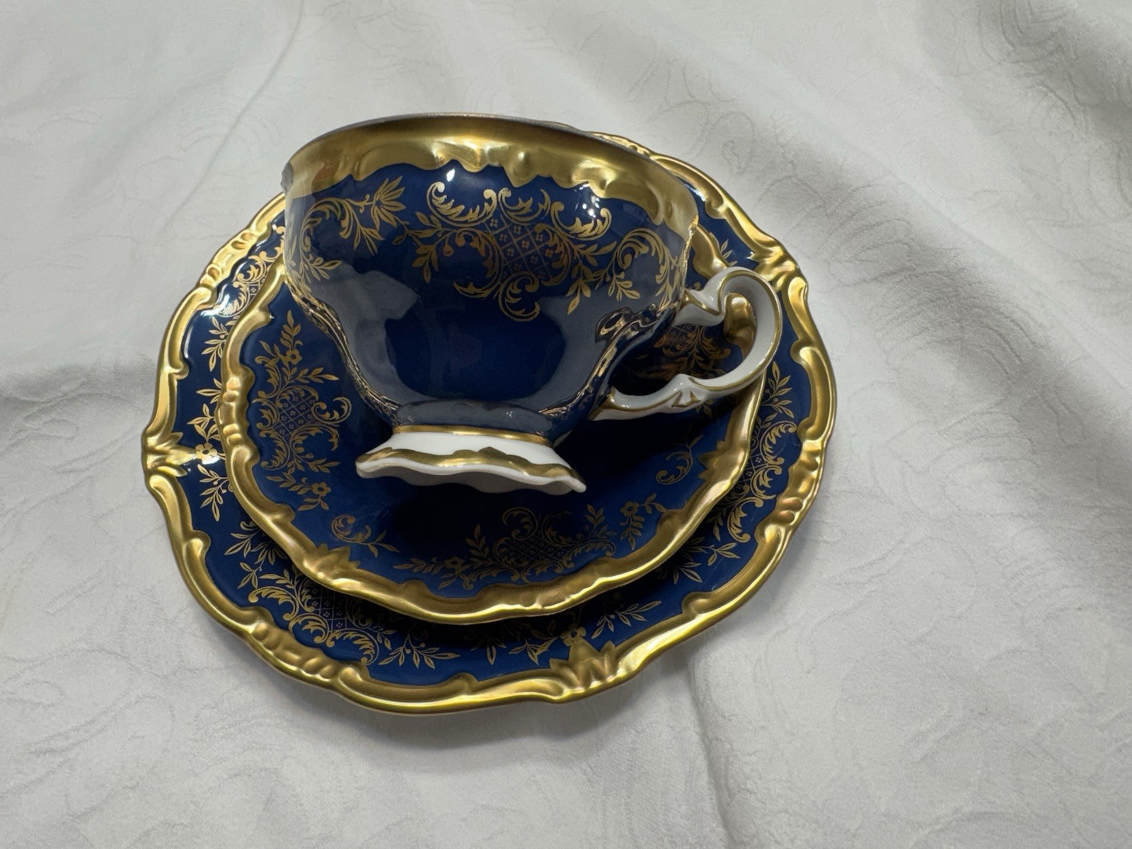 Weimar “Katharina” Trio Tea Set, Blue, Germany 1950-1959