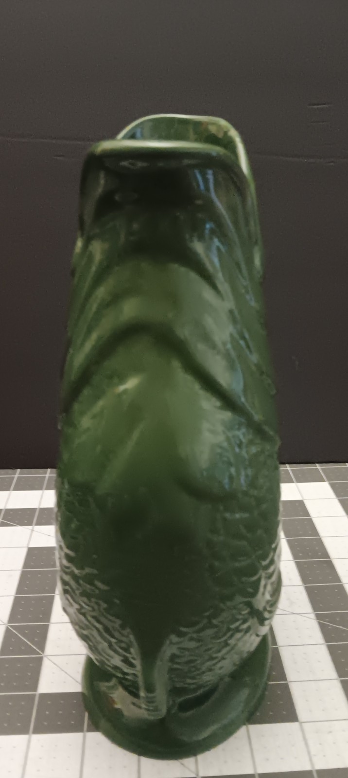 Wade Dartmouth Original Gluggle Jug XL Dark Green 10.5″ Fish Vase Devon England
