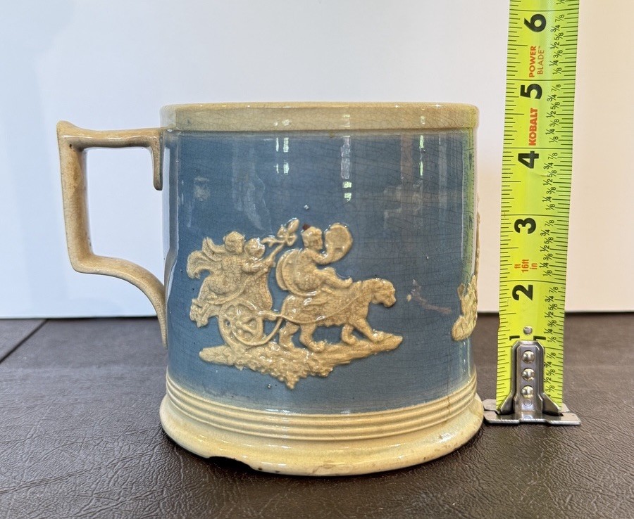 Antique English Staffordshire sprigged mug/stein Early 1800s