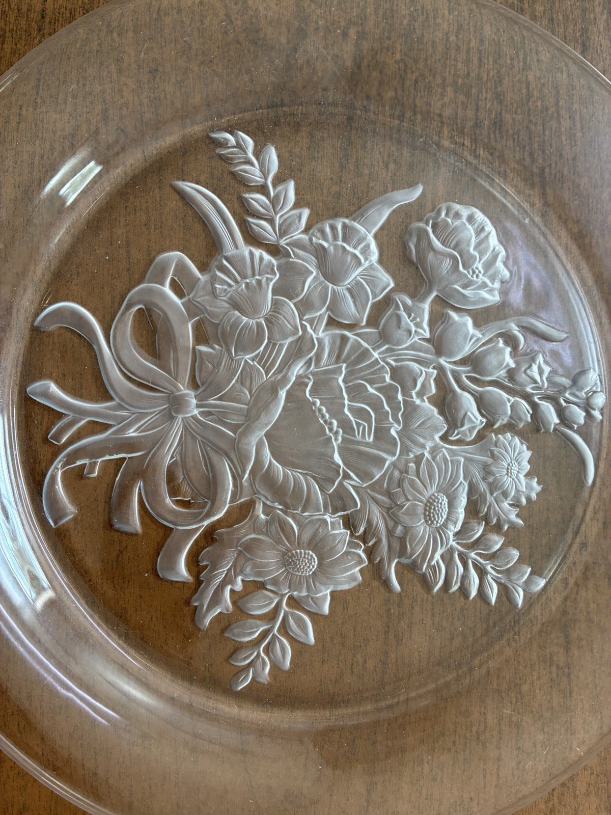 Toscany Collections Crystal 14″ Platter – Etched Floral Design – Rare