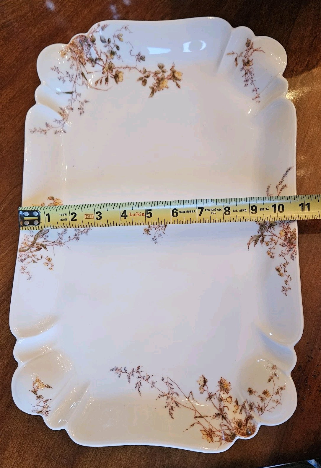 16.5″ Haviland Limoges Blue Green Yellow Rose Rust Gold Platter Schleiger 266