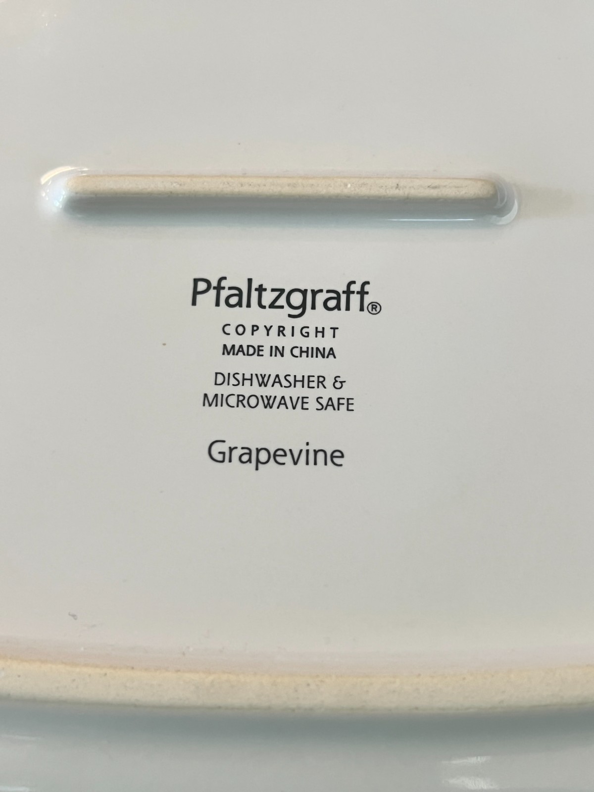 Pfaltzgraff Grapevine Platter- White with Purple and Green Accents