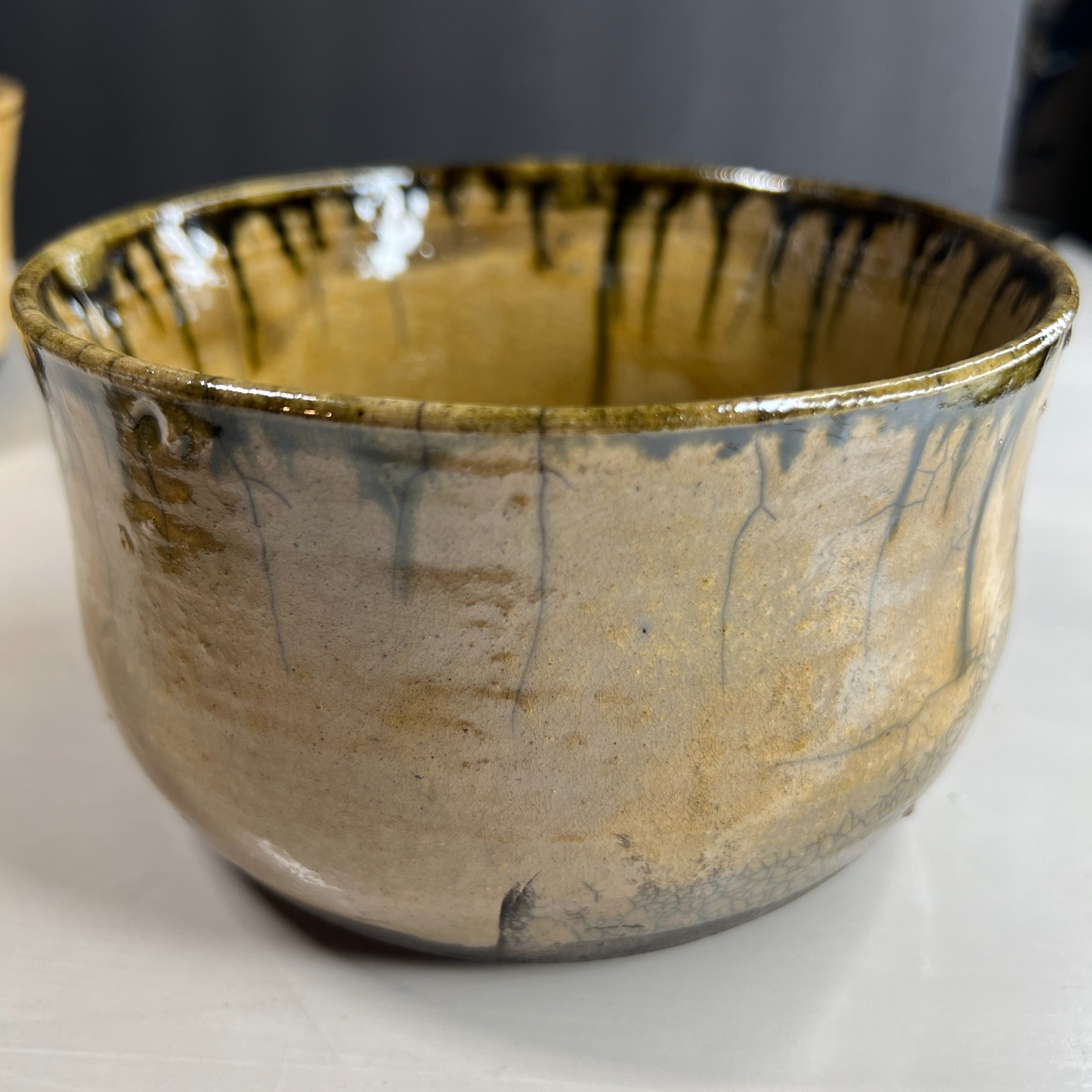 Handmade Studio Pottery Bowl Set 3 Signed Alyce Drip Glaze Ceramic