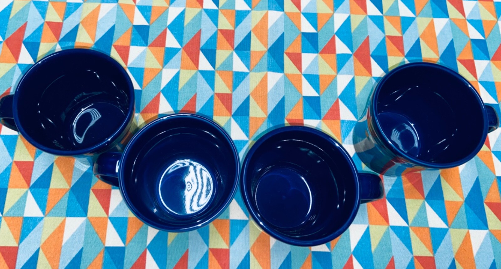 NEW set of 4 FIESTA TAPERED MUG 15 oz retired Cobalt blue FIESTAWARE Ships Free