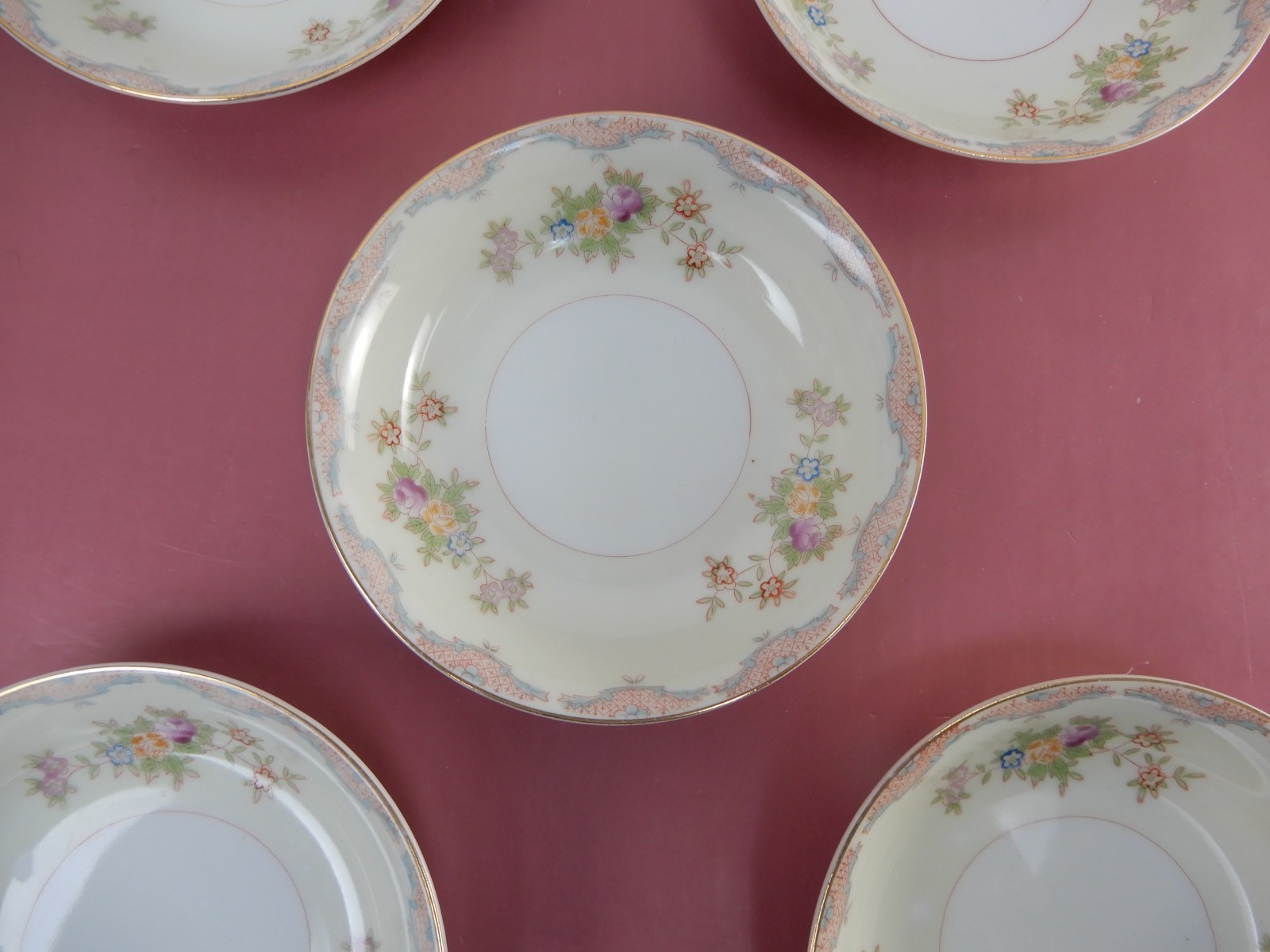 Vintage Set of 5 “Mayfair China” Made in Japan Dessert Bowls