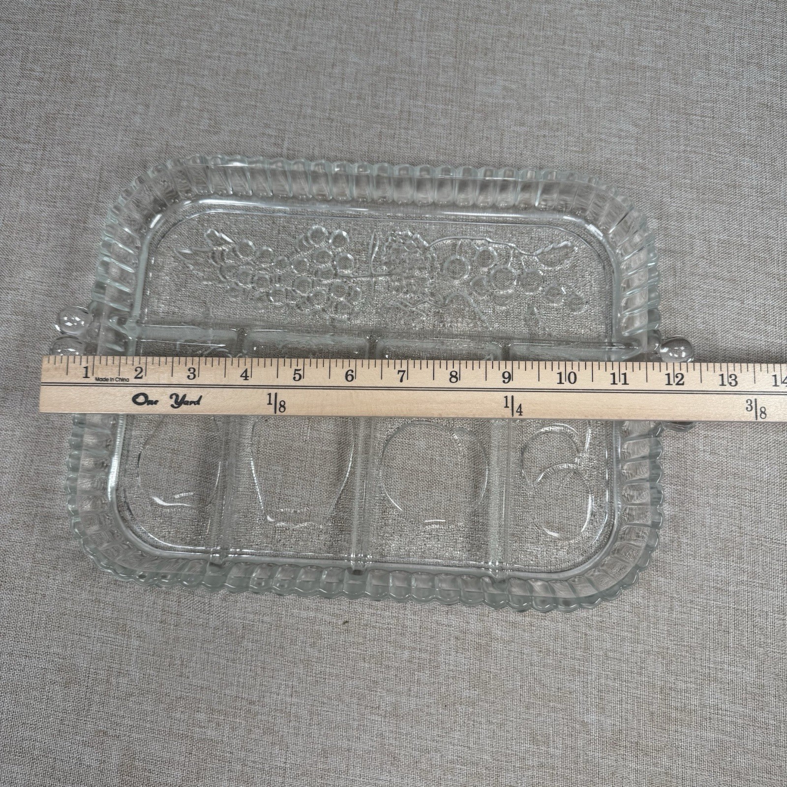 Vintage Indiana Glass Divided 5 Part Serving Relish Tray Platter Dish Fruit