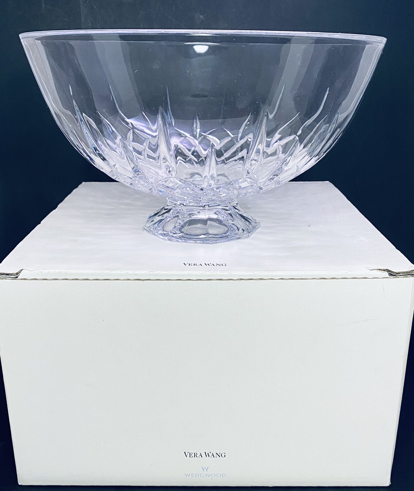 New Vera Wang Fidelity Footed Crystal Bowl Wedgewood Lead Crystal Germany