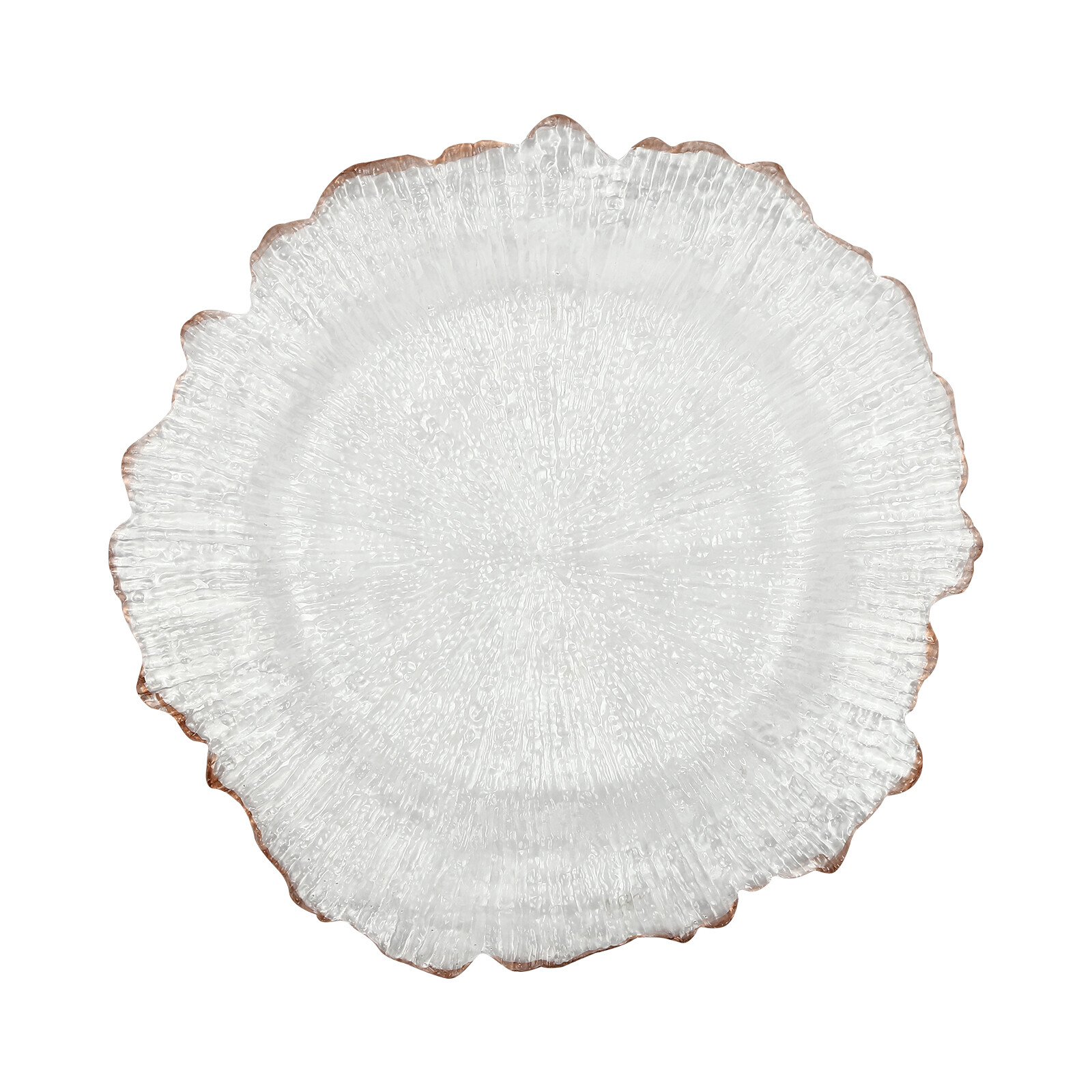 Gold Flower-like Rim Sturdy Round Charger Plates Wedding Party Dinner Supplies