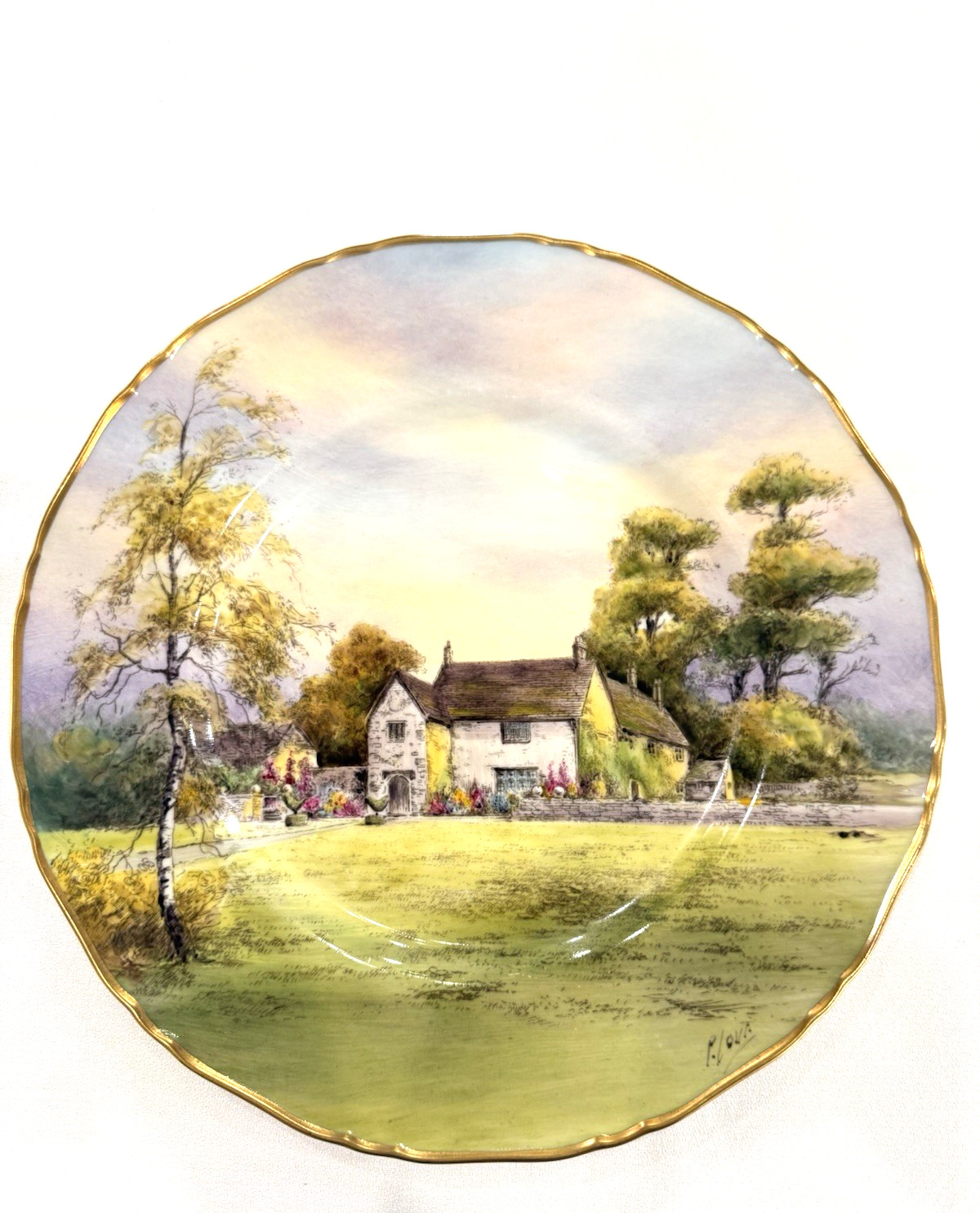 Mint Royal Worcester 1940 Sulgrave Manor 10 5/8″ Cabinet Plate Signed P. Love