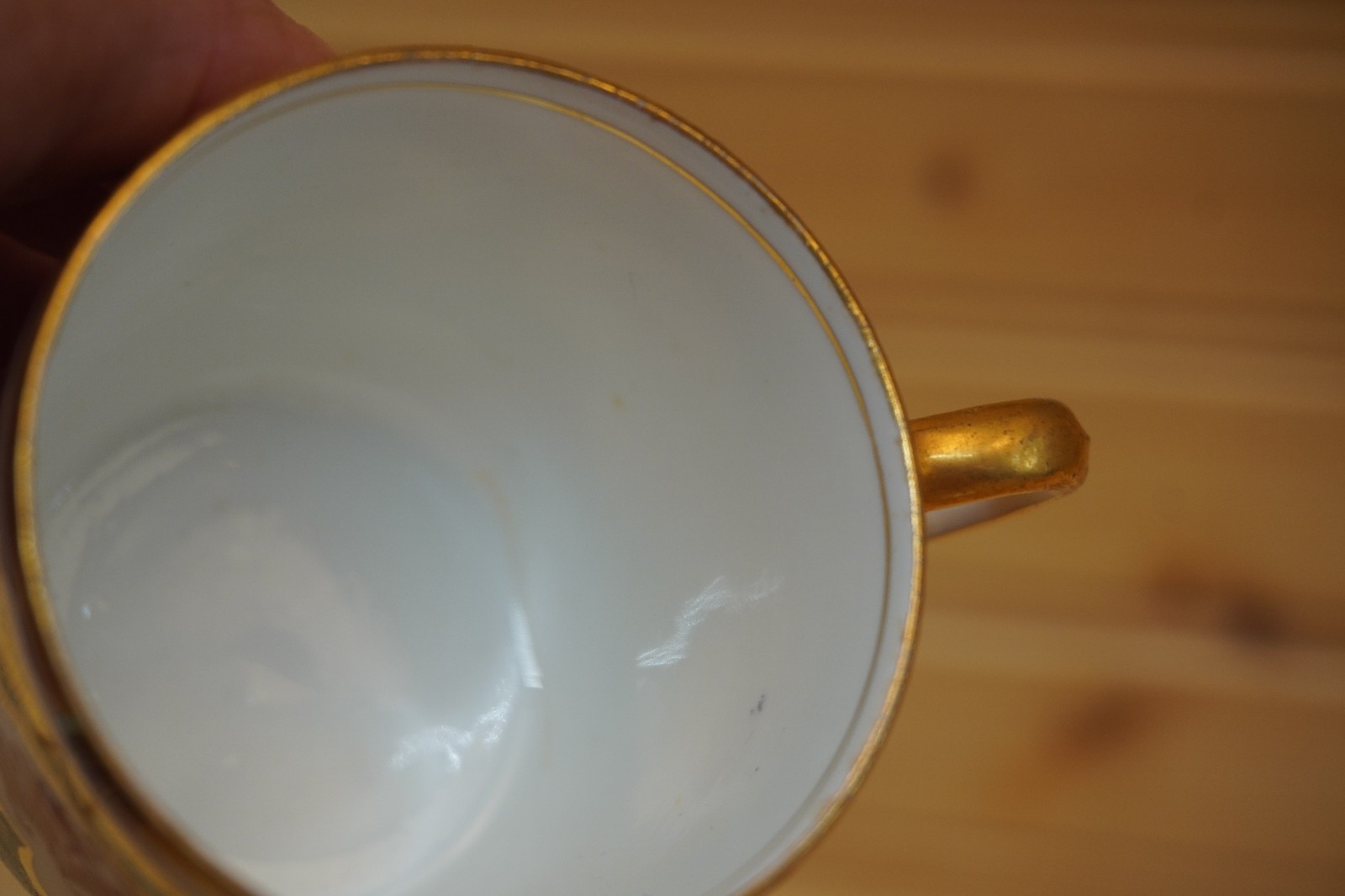 Wileman (Shelley) 3464 (Foley) Gold Rust Blue Demitasse Cup & Saucer SET (B2)