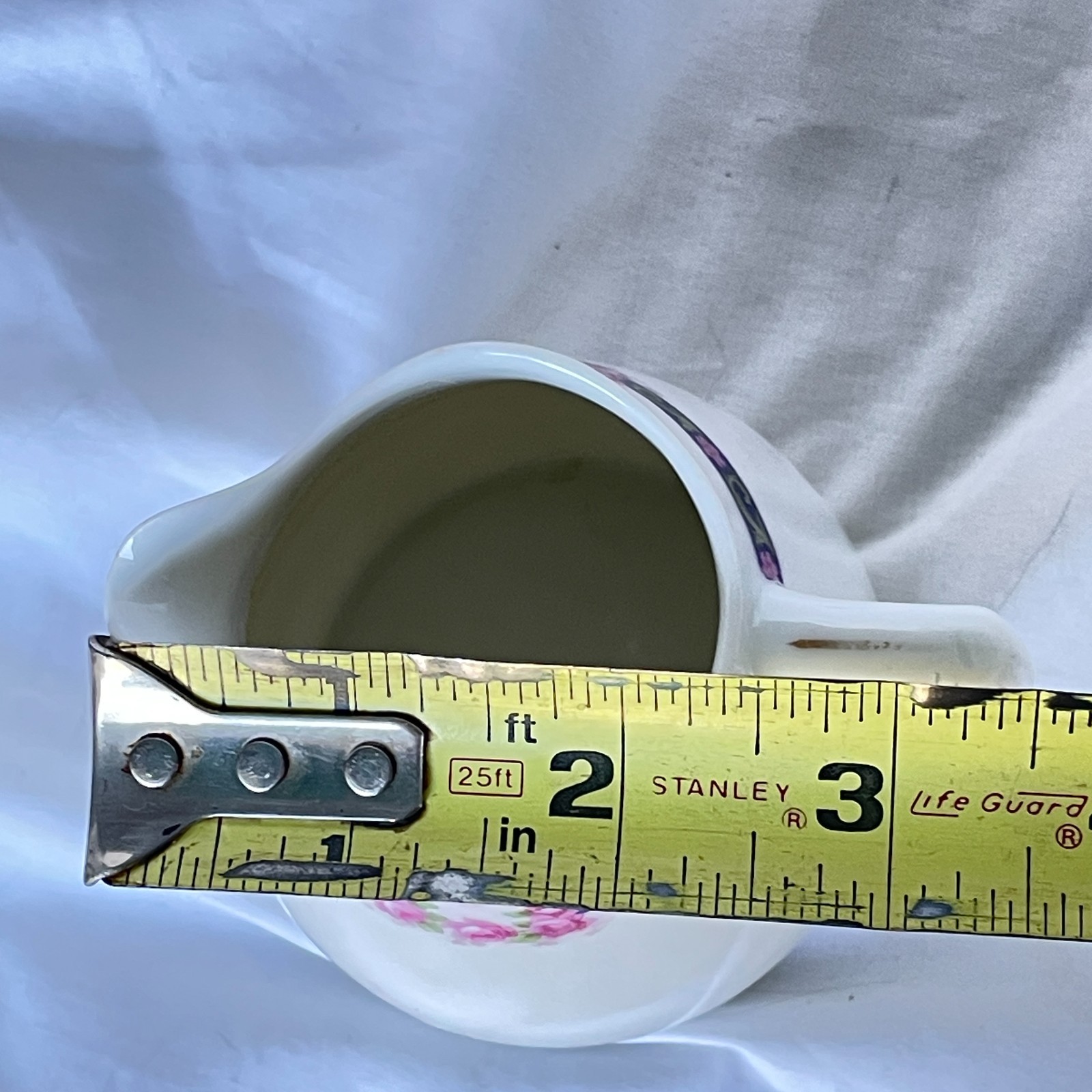 Vintage 1910s Hermann Ohme Silesia White Porcelain Rose Garland Creamer Art Deco