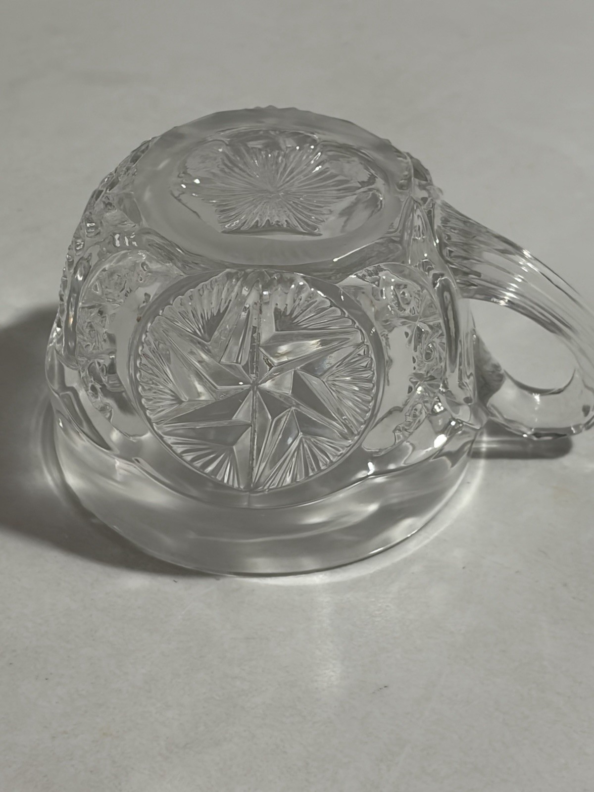 Vtg Rare Pattern Glass Pres Cut Punch Bowl Set LE Smith Stars Feather Horseshoe?
