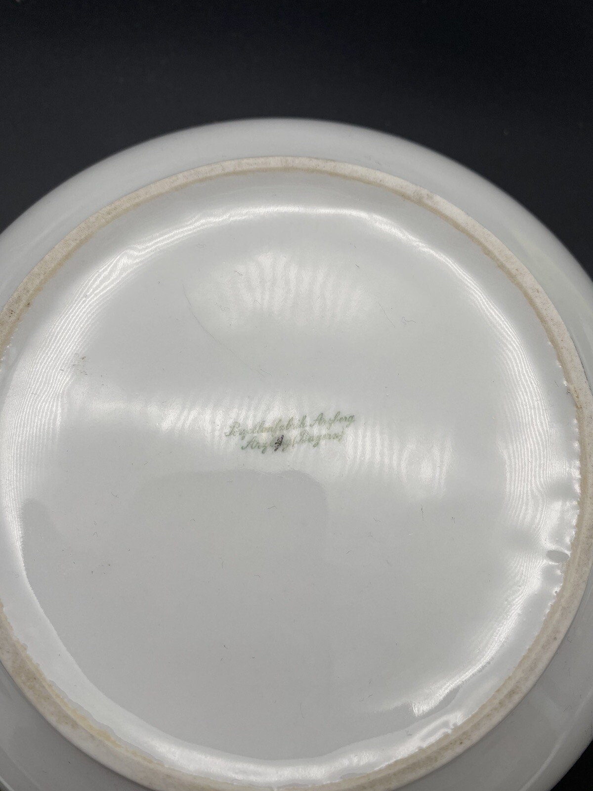 Porzellanfabrik Arzberg Bayern White Handled Covered bowl W/ Gold finial Stars