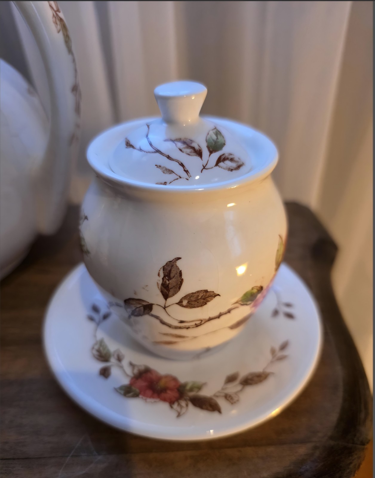 Nascor “Springtime” Ceramic Table Set – 9 Pieces – Pink Rose and Wildflower