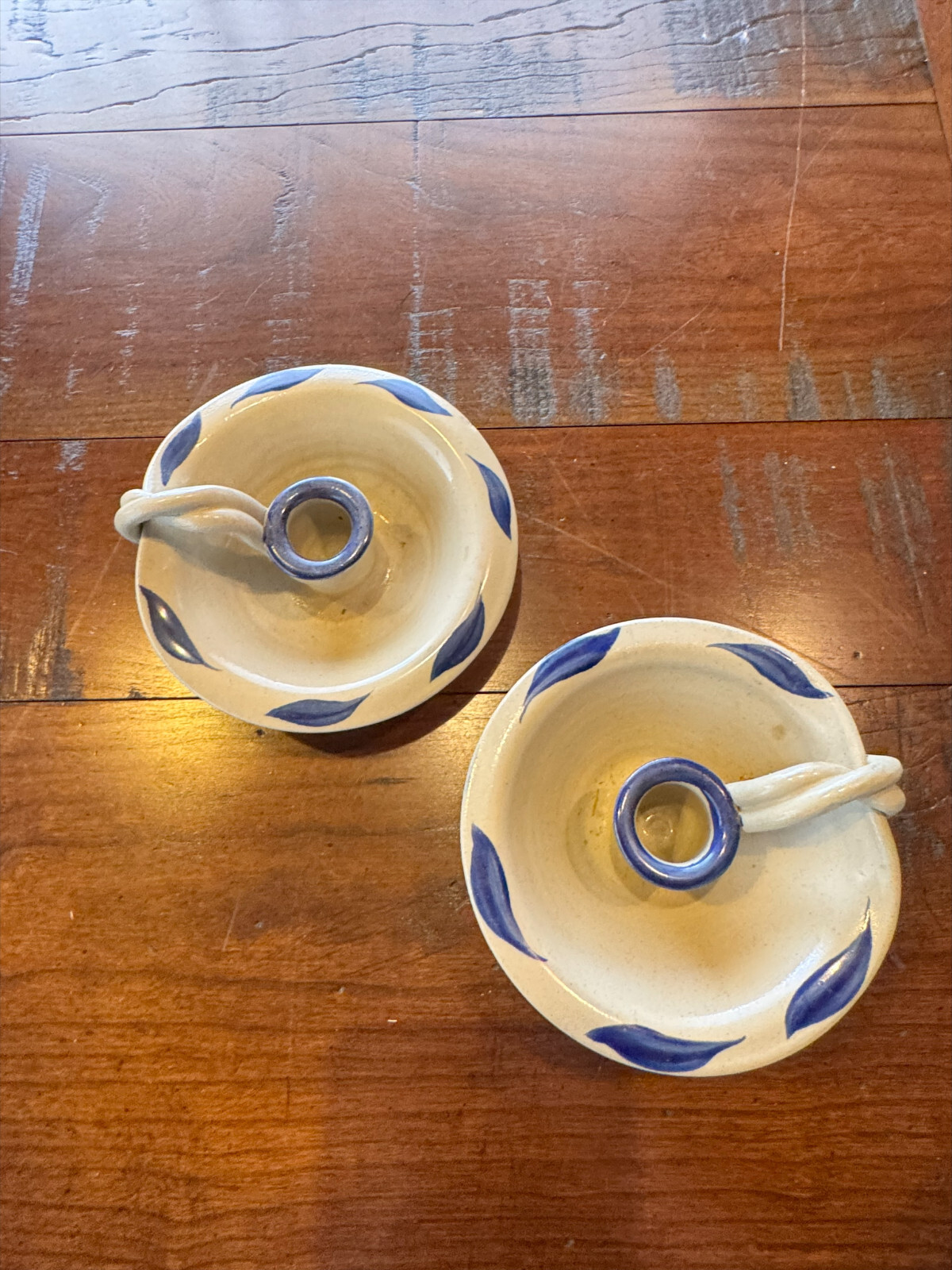 5 Beautiful Williamsburg Vintage Pottery Stoneware Set Blue Colonial Motif
