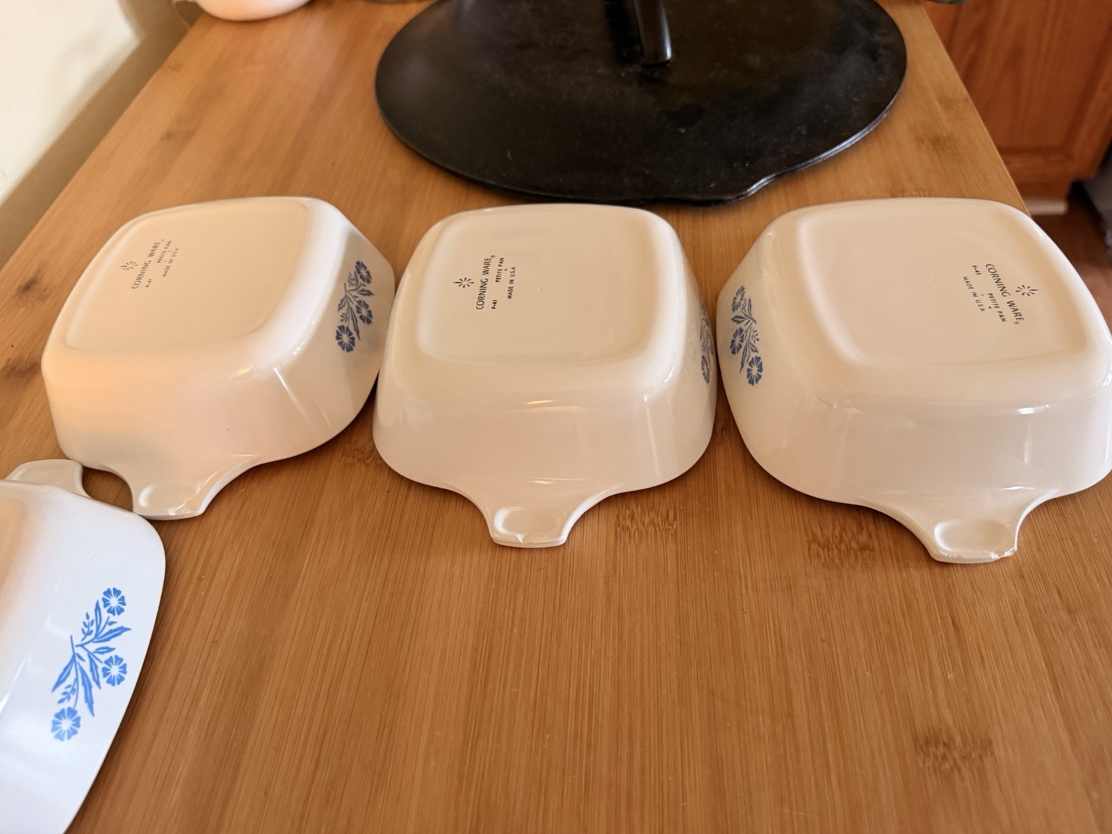Vintage Corning Ware Blue Cornflower P-41 Set of 7 Petite Pans No Lids