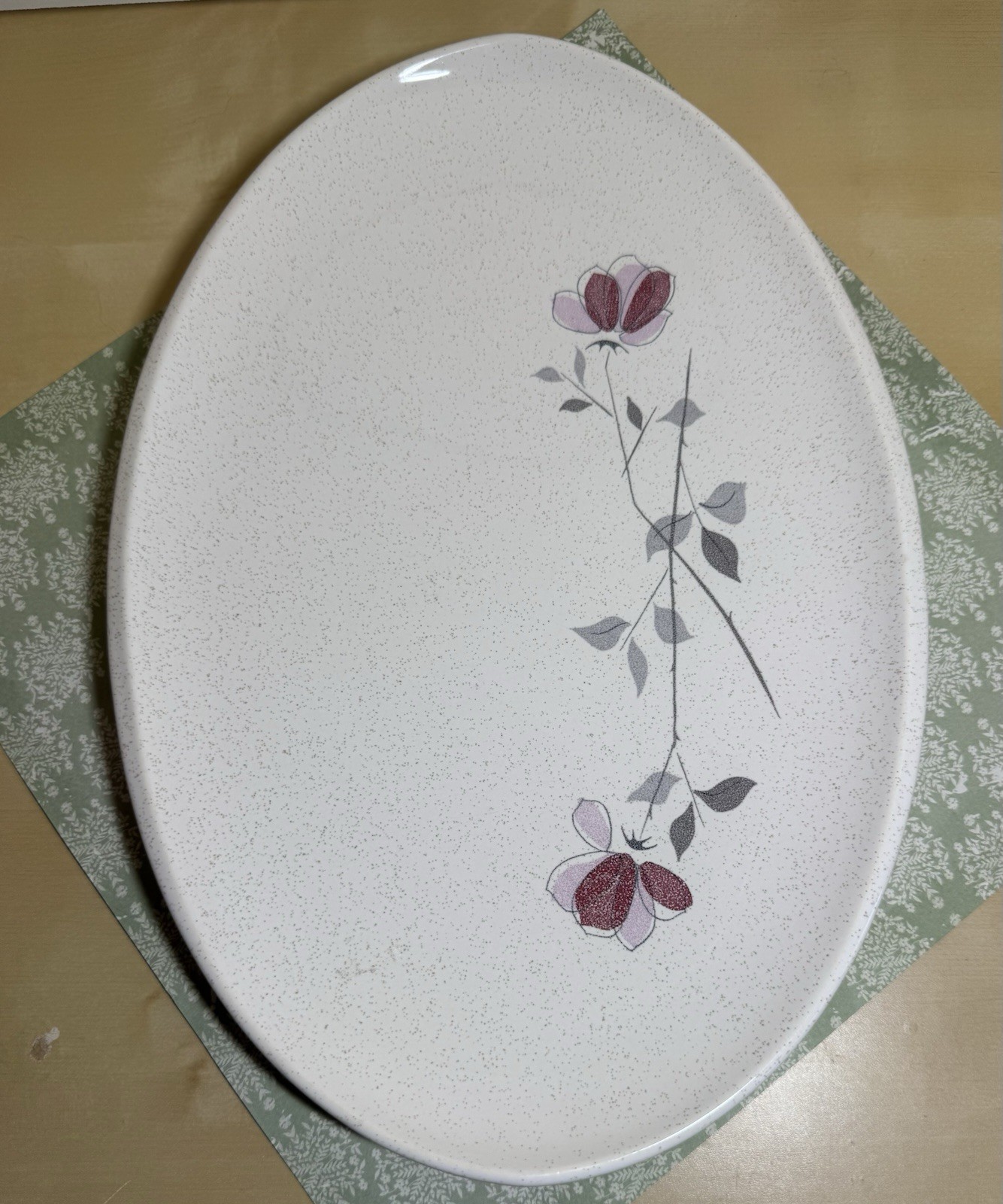 Franciscan Duet Rose 13” Oval Serving Platter USA c.1956-1967 FAST SHIPPING