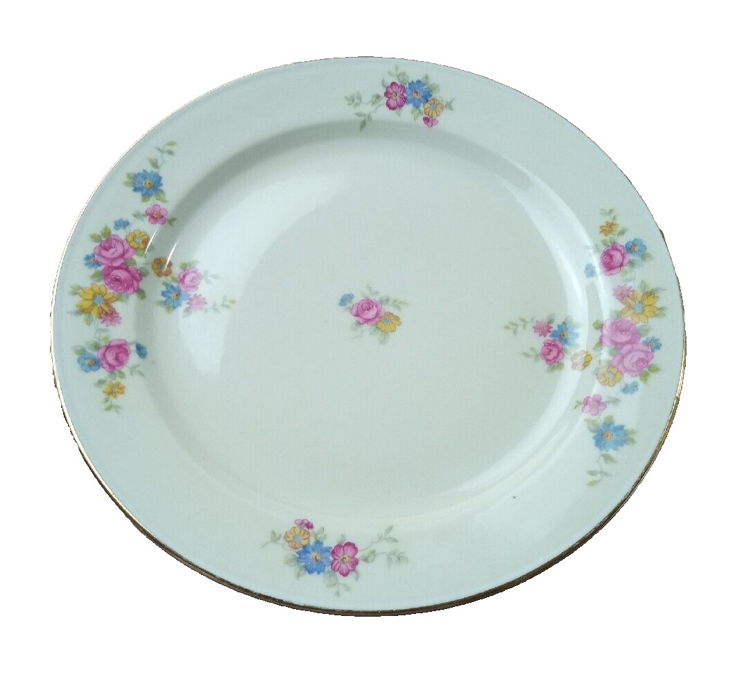 Bavaria Porcelain Gold Trim Floral Salad Plate Vintage Art Deco 7 3/4″