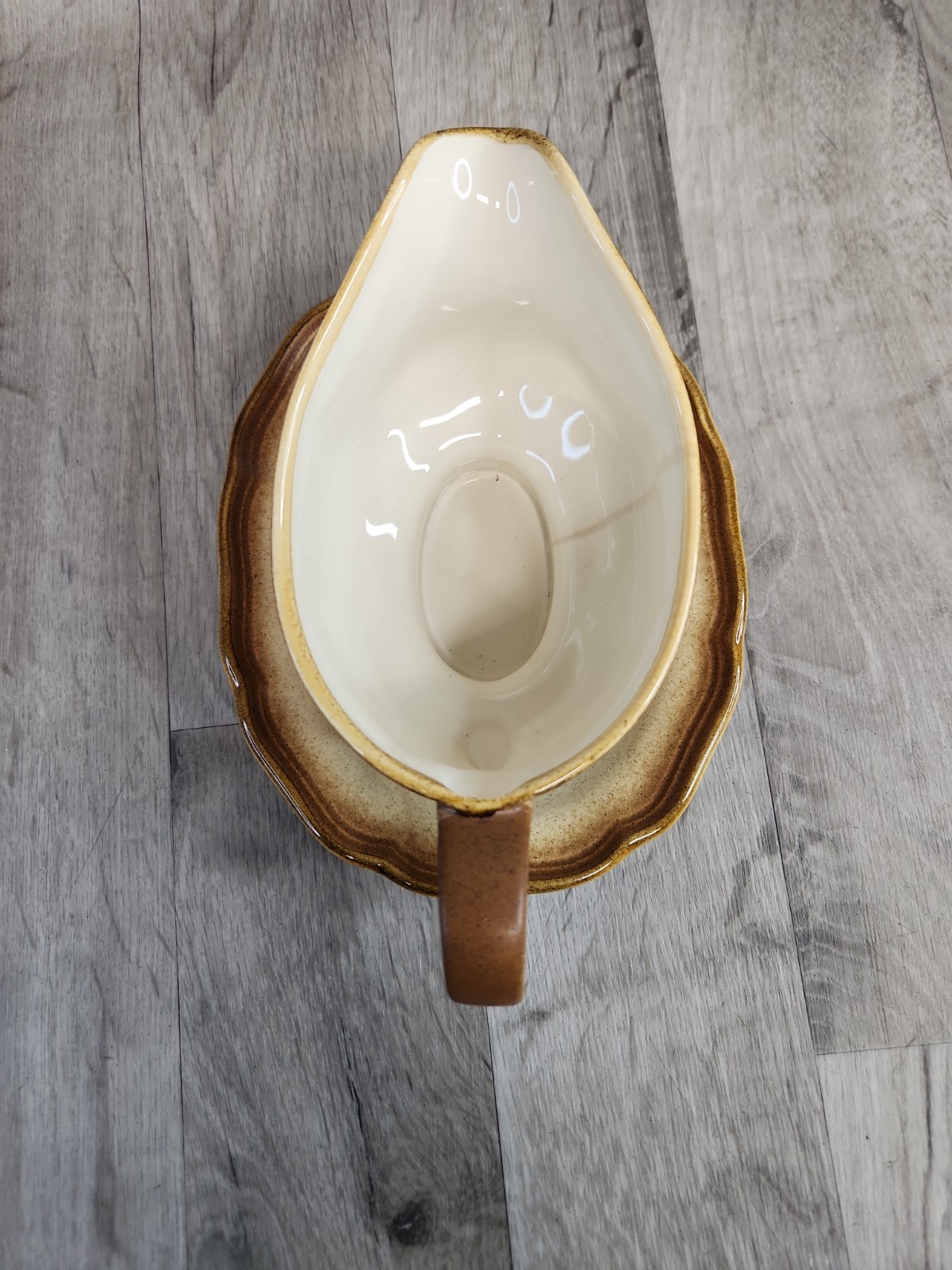 Mikasa Whole Wheat Gravy Boat & Plate Stoneware 2 Piece Set
