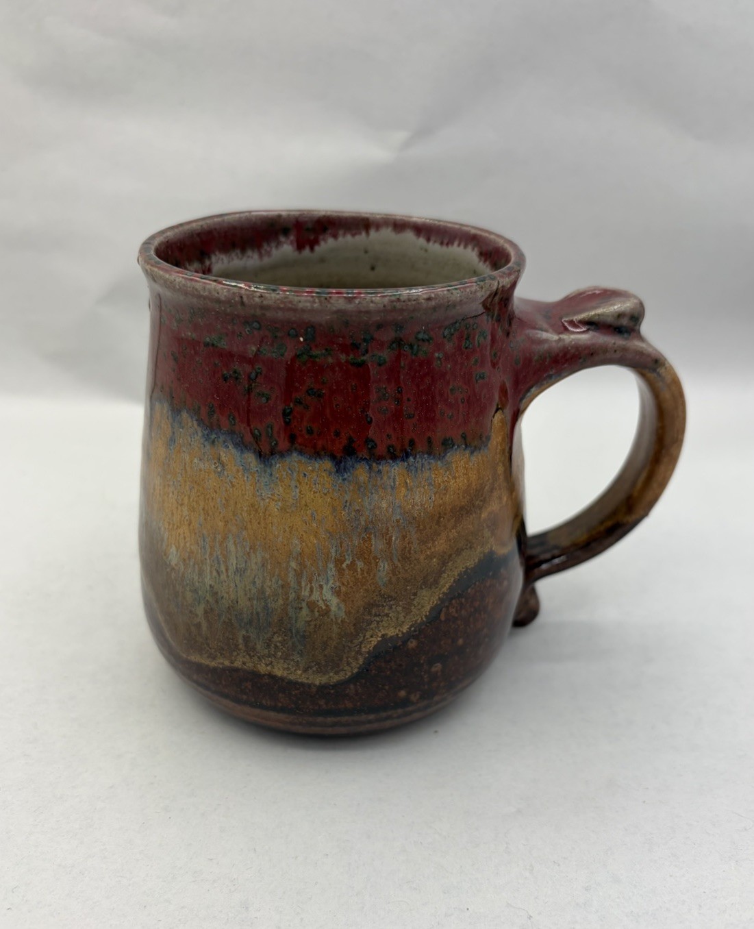 Mangum Studio Colorful Drip Folk Art Pottery Mug 2006 North Carolina 14oz