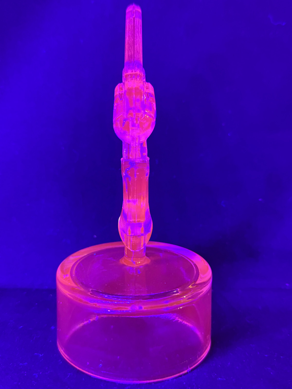 Blue Vaseline glass Colt Revolver pistol uranium single action army gun western