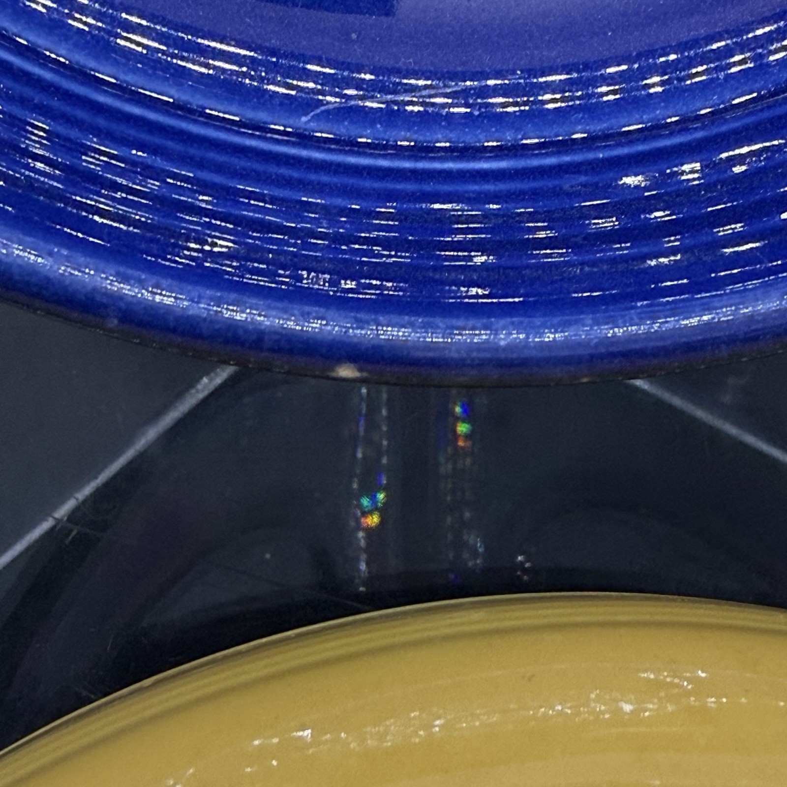 Vintage Fiesta Dessert Bowls Original Cobalt Blue & Yellow Wet Foot HLC 6 1/4”
