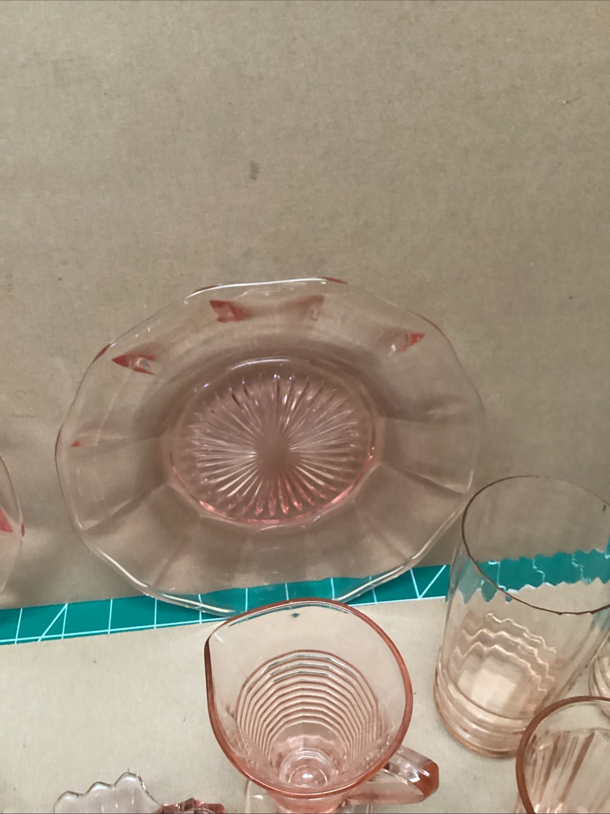 Large Vintage Lot 25 Pieces Mixed Pink Depression Glass