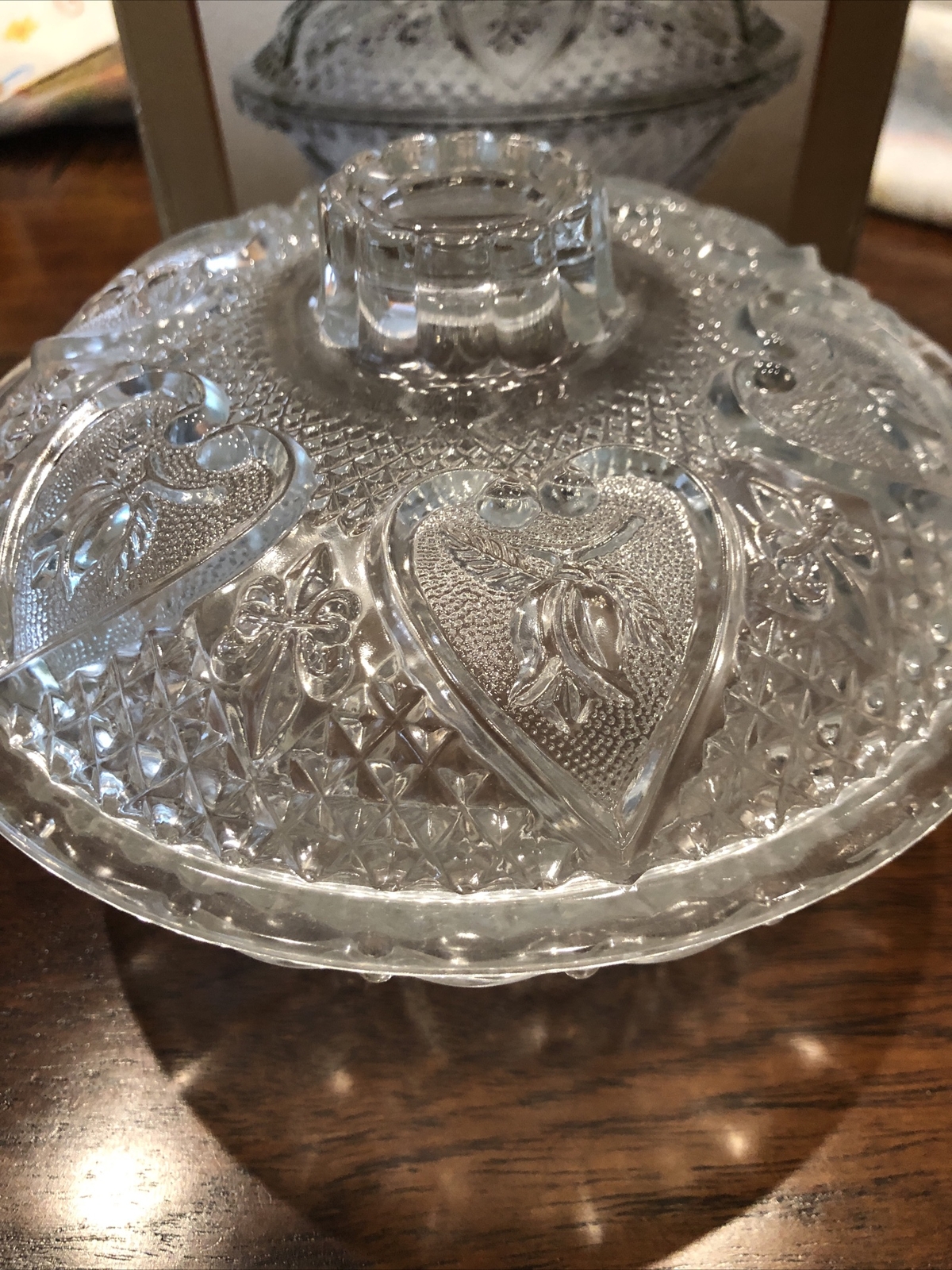 Elegant Dining Glasswear Series 7” Candy Dish With Lid New In Box!