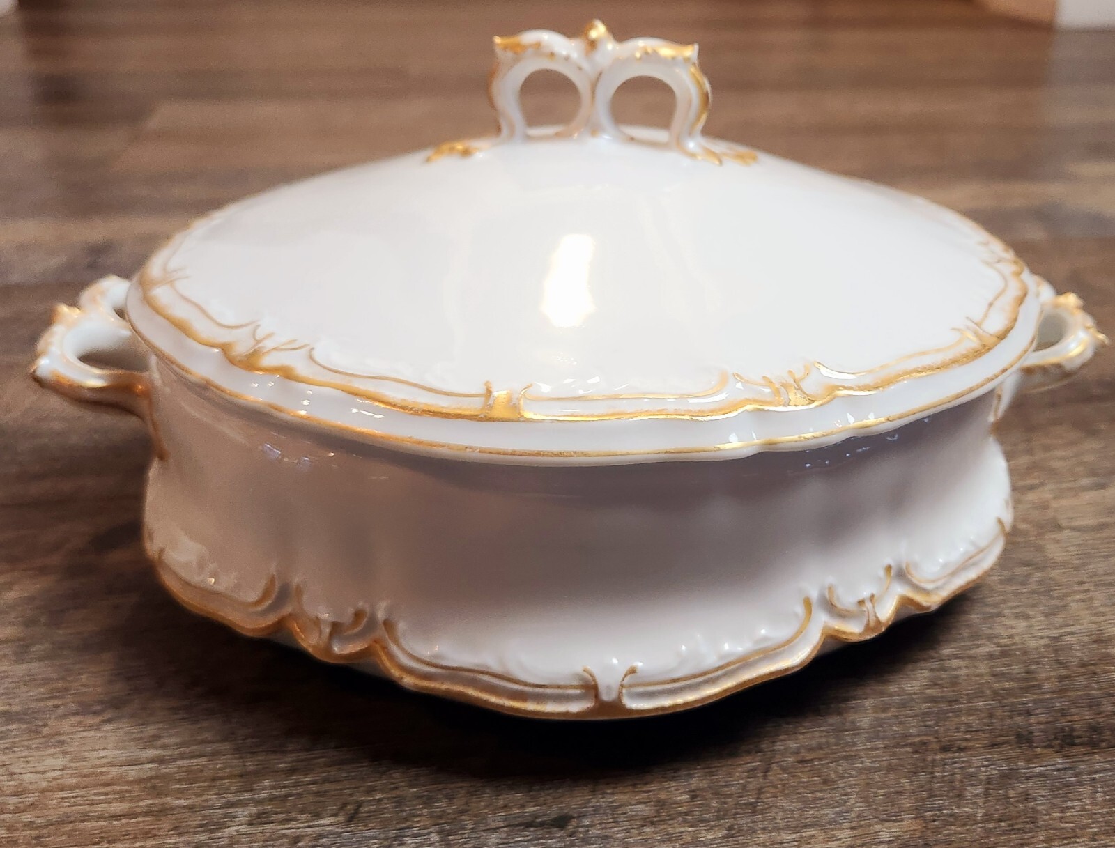 Vintage Haviland Limoges Round& Oval Set Covered Dishes White/Gold HOLIDAY