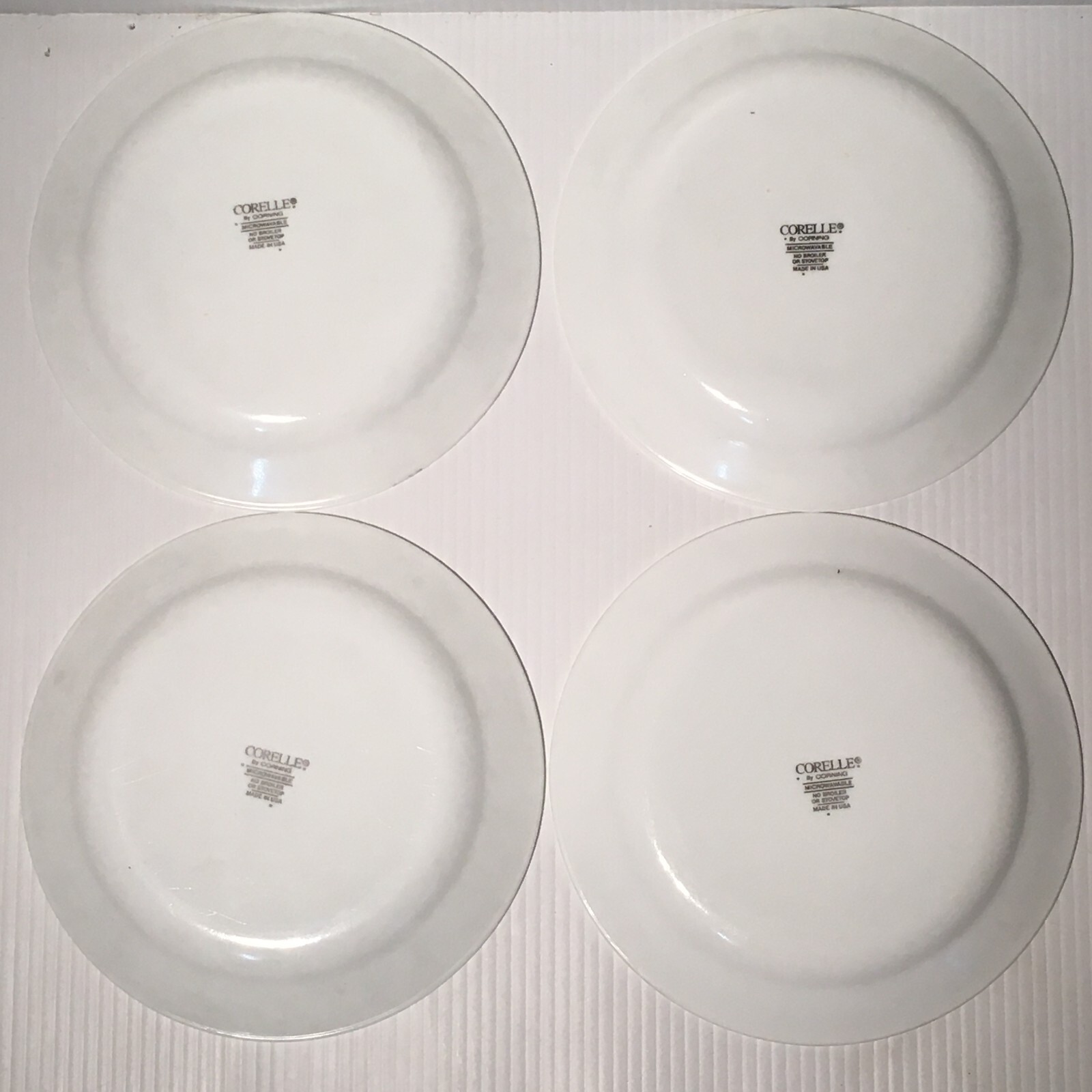Corelle BLUE DUSK Salad Dessert Bread Plate Flowers Green Ring 7.125″ SET OF 4
