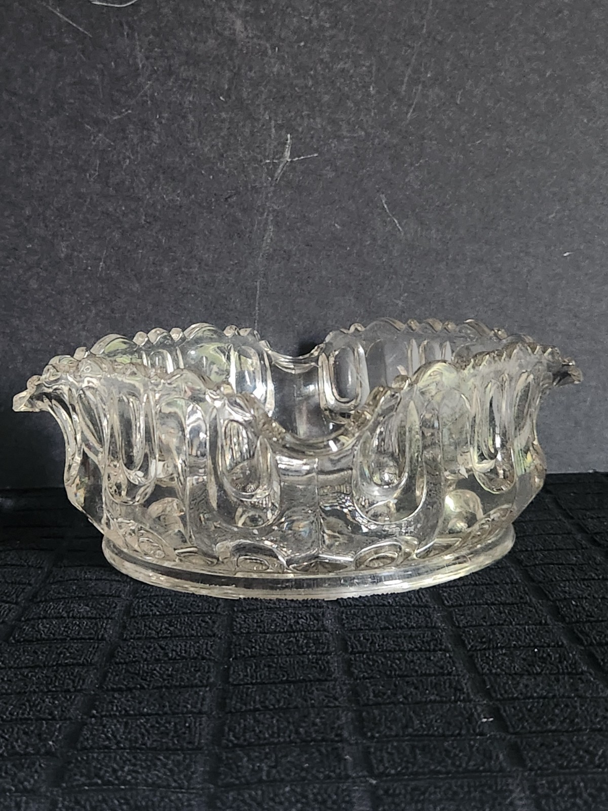 Vintage Clear Glass Bowl or Deep Dish with Fluted Top • 6¼”×6¼”×2⅞”