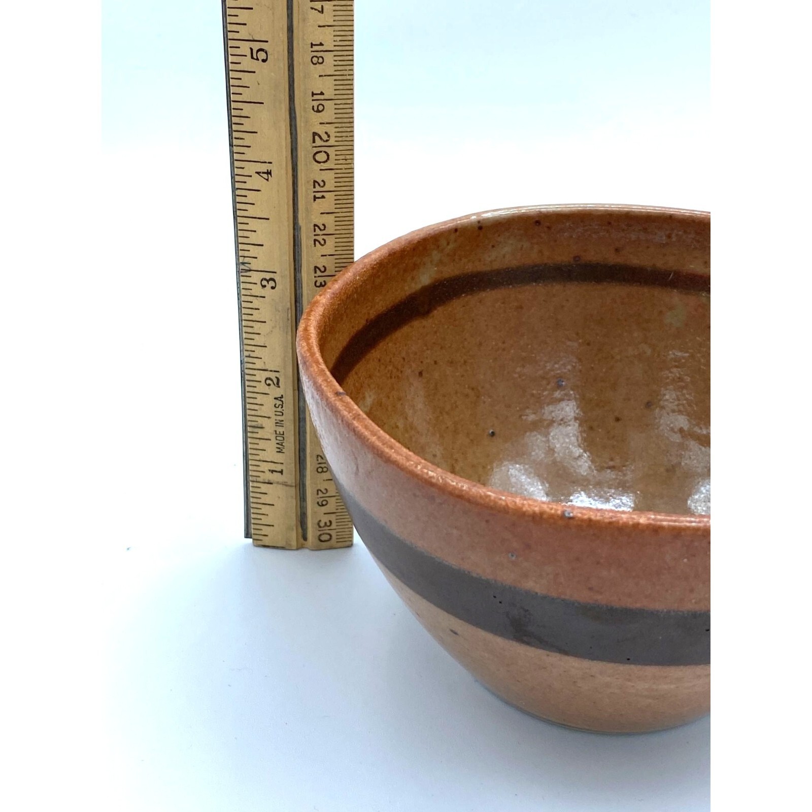 Ardar Crafted 3-Toned Brown Glazed Pottery Bowl with Pinched Sides/5 inches