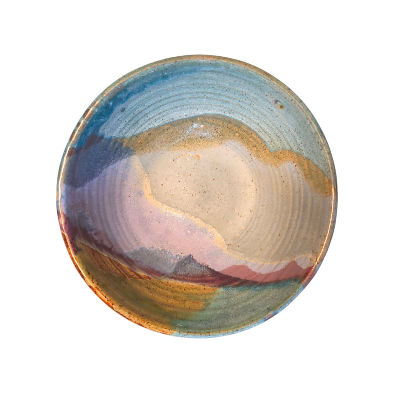 Set 4 Signed Joel Edwards Attributed Studio Pottery Bowls Abstract Glaze 7.25″