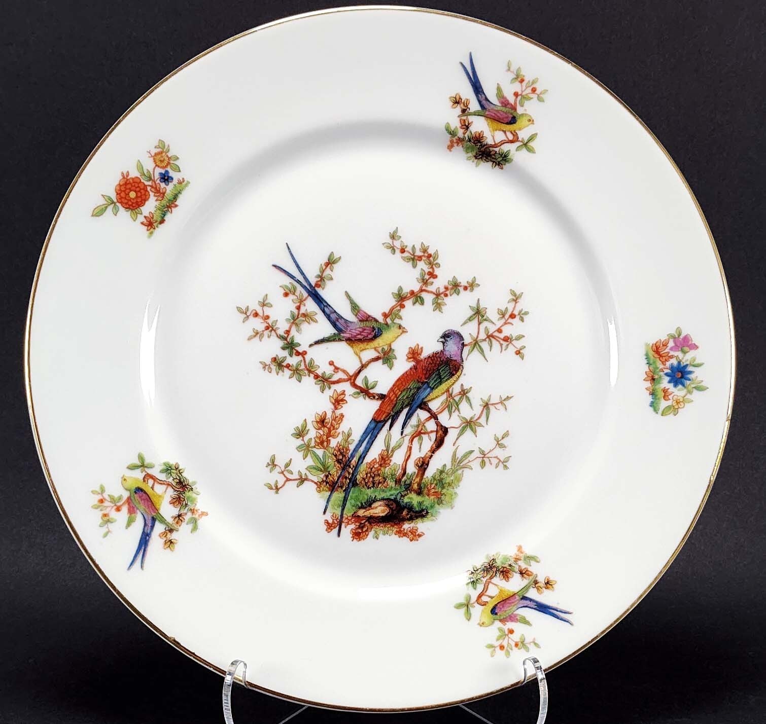 4 Vintage Mismatched China Salad Plates Gallery Wall Collection Display Cracked