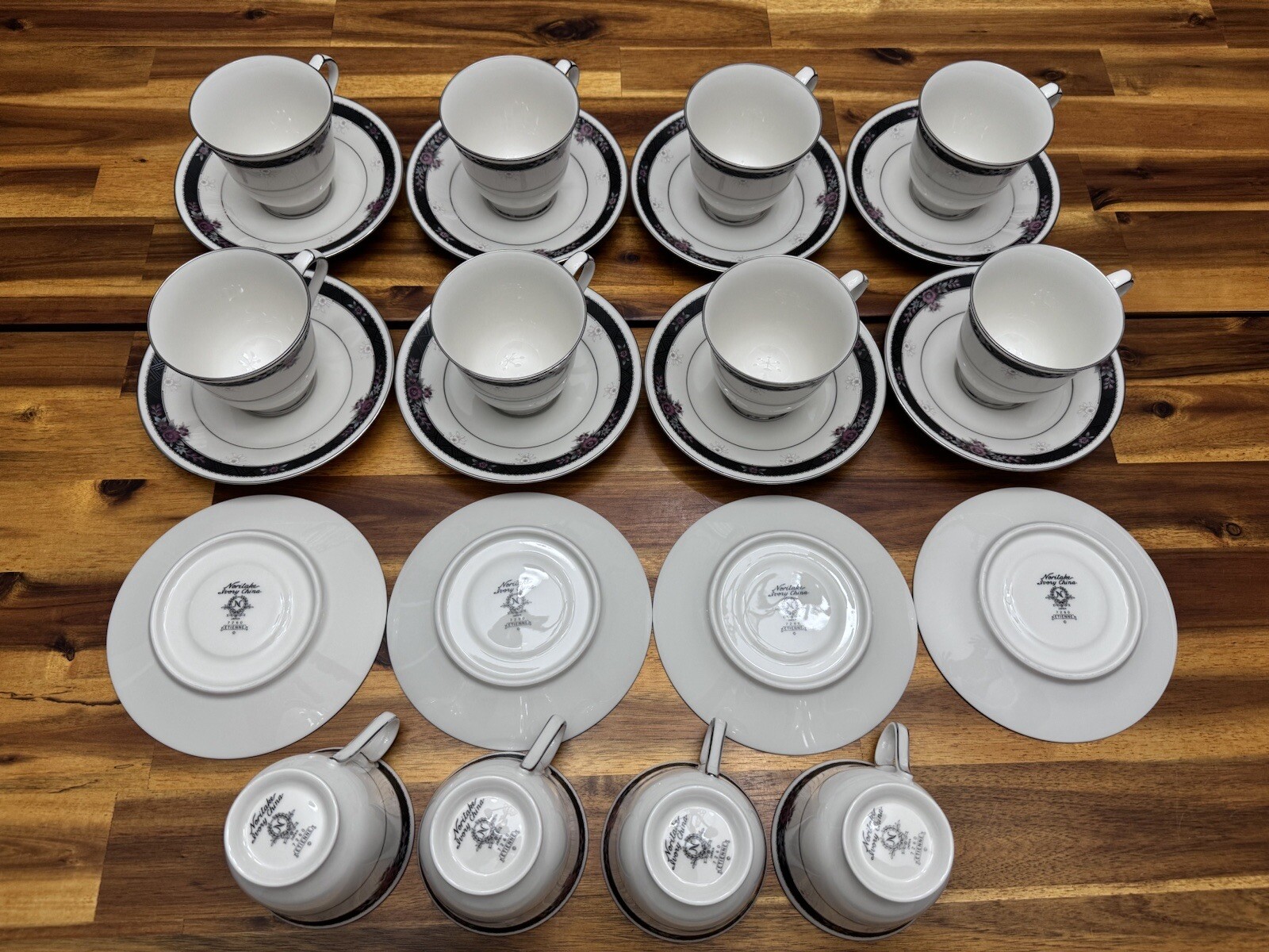 81pc NORITAKE IVORY CHINA ETIENNE 7260, TWELVE 6 PIECE PLACE SETTINGS JAPAN MINT