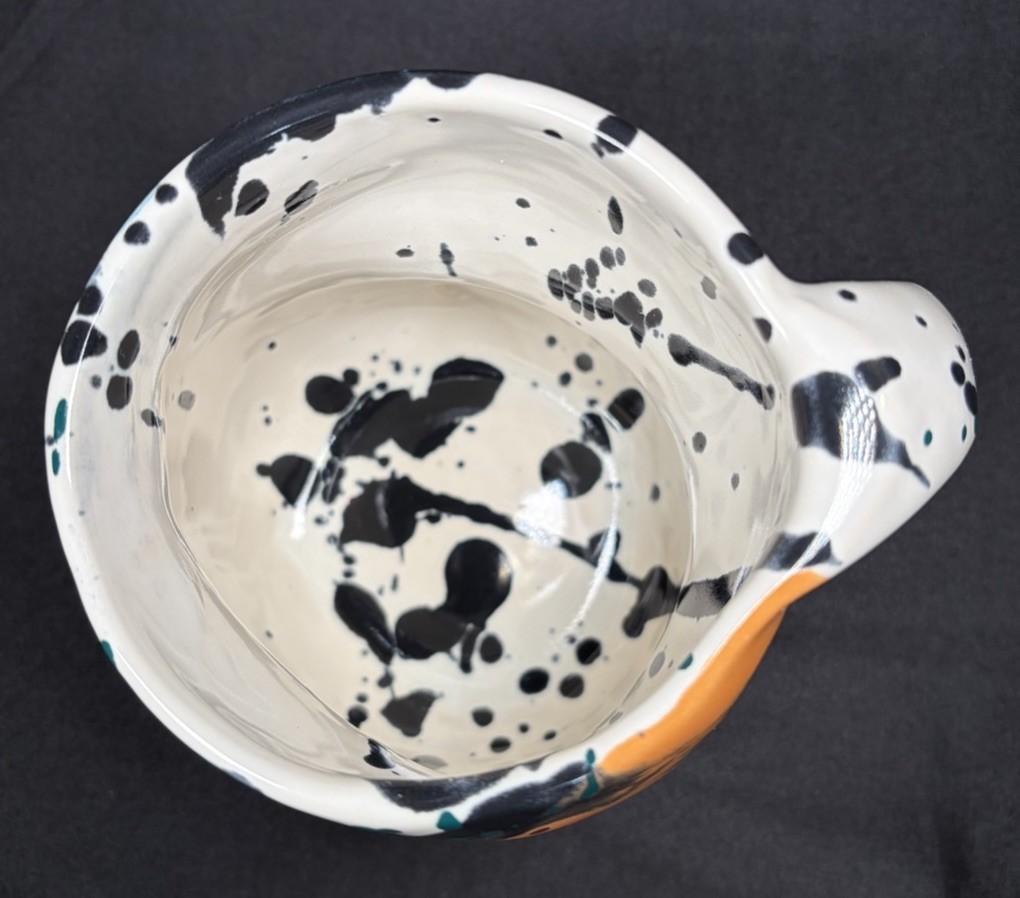 RARE CHARLES NALLE Studio Art Pottery Mug ABSTRACT Contemporary Splatter Multi