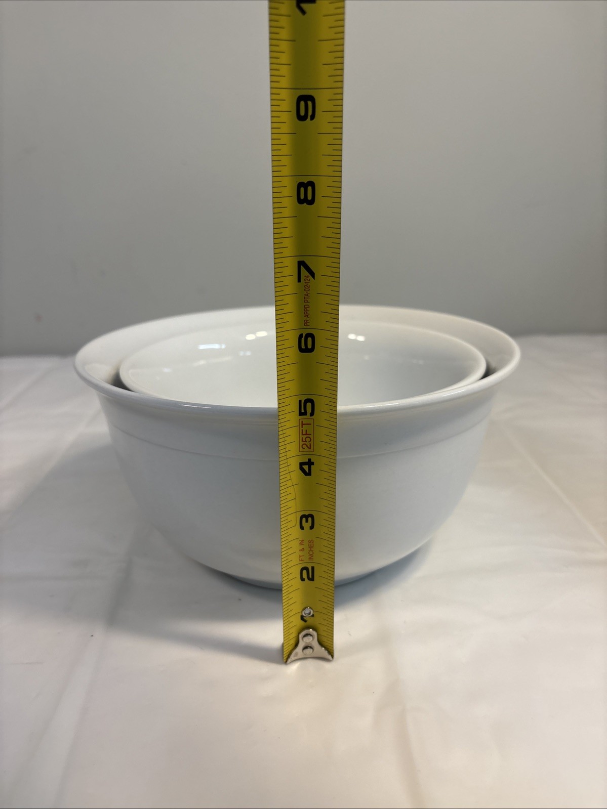 Food Network Ceramic Nesting Mixing Serving Bowls Set Of 3 White