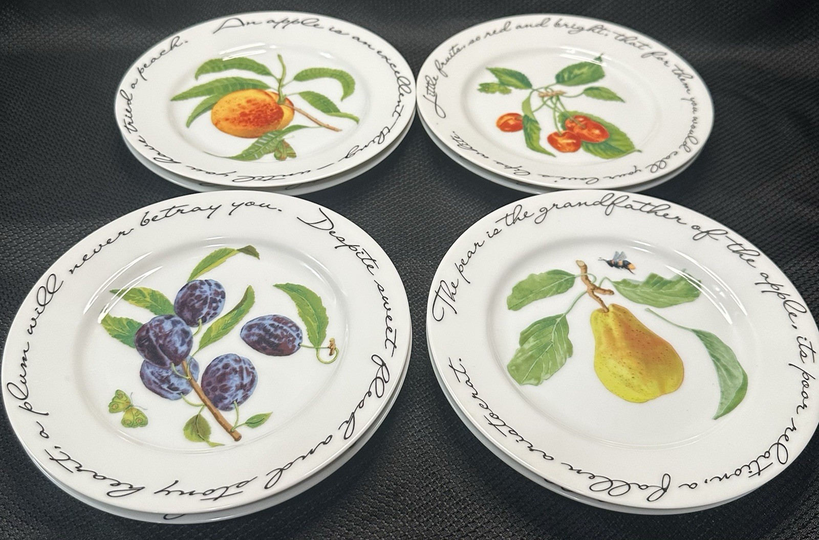 Williams Sonoma Orchard Suite Plates Salad Dessert Snacks Set Of 8 Cottage Core