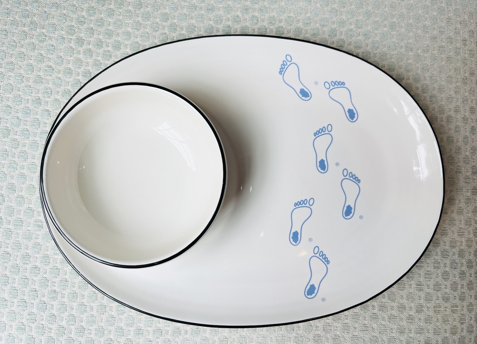 Pfaltzgraff UNC Tar Heels Soup & Sandwich Snack Tray Set 039 North Carolina USA