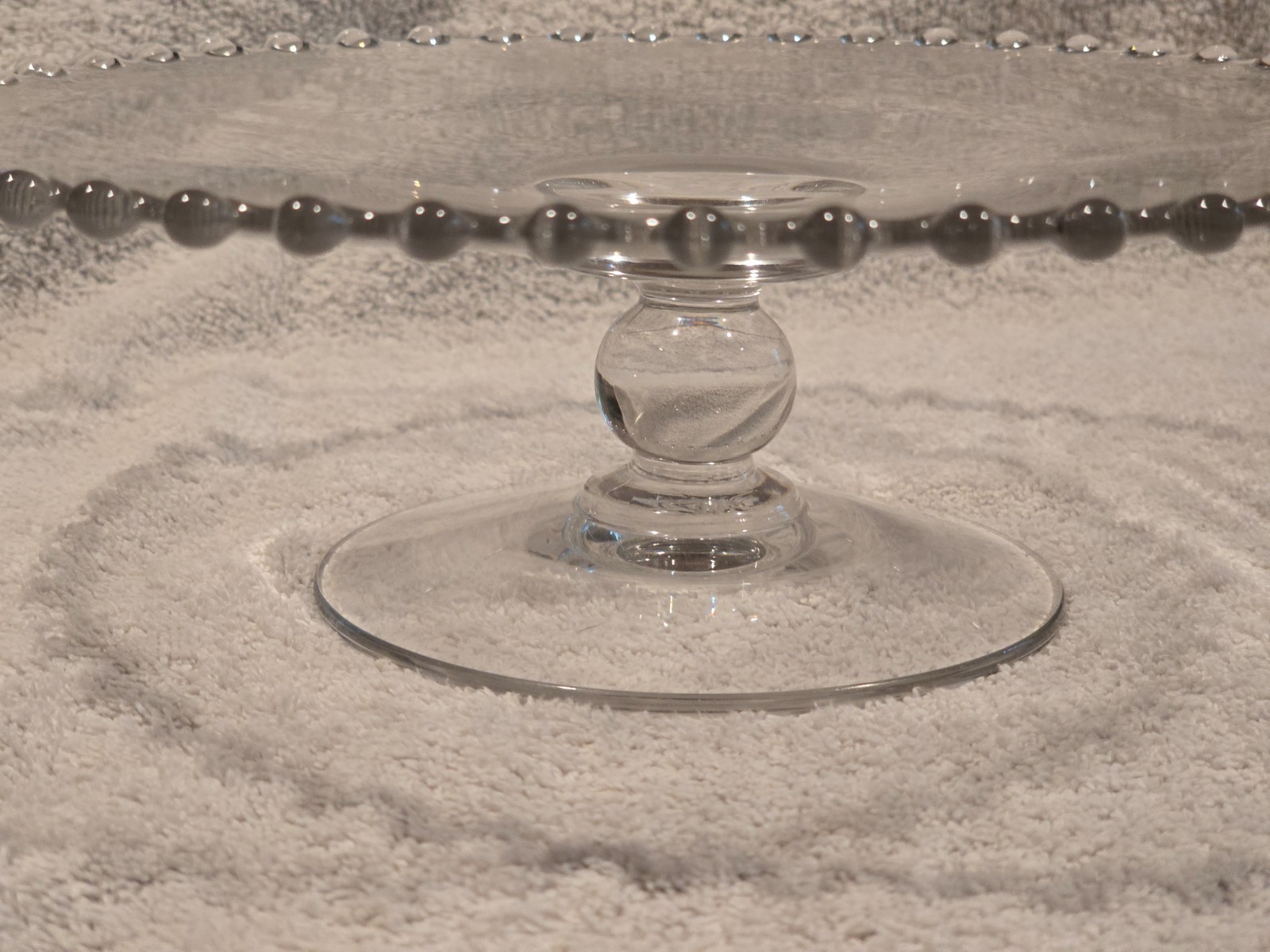 Vtg Imperial Glass Candlewick Pedestal Cake Stand Clear 10.25″ Mint No Chips