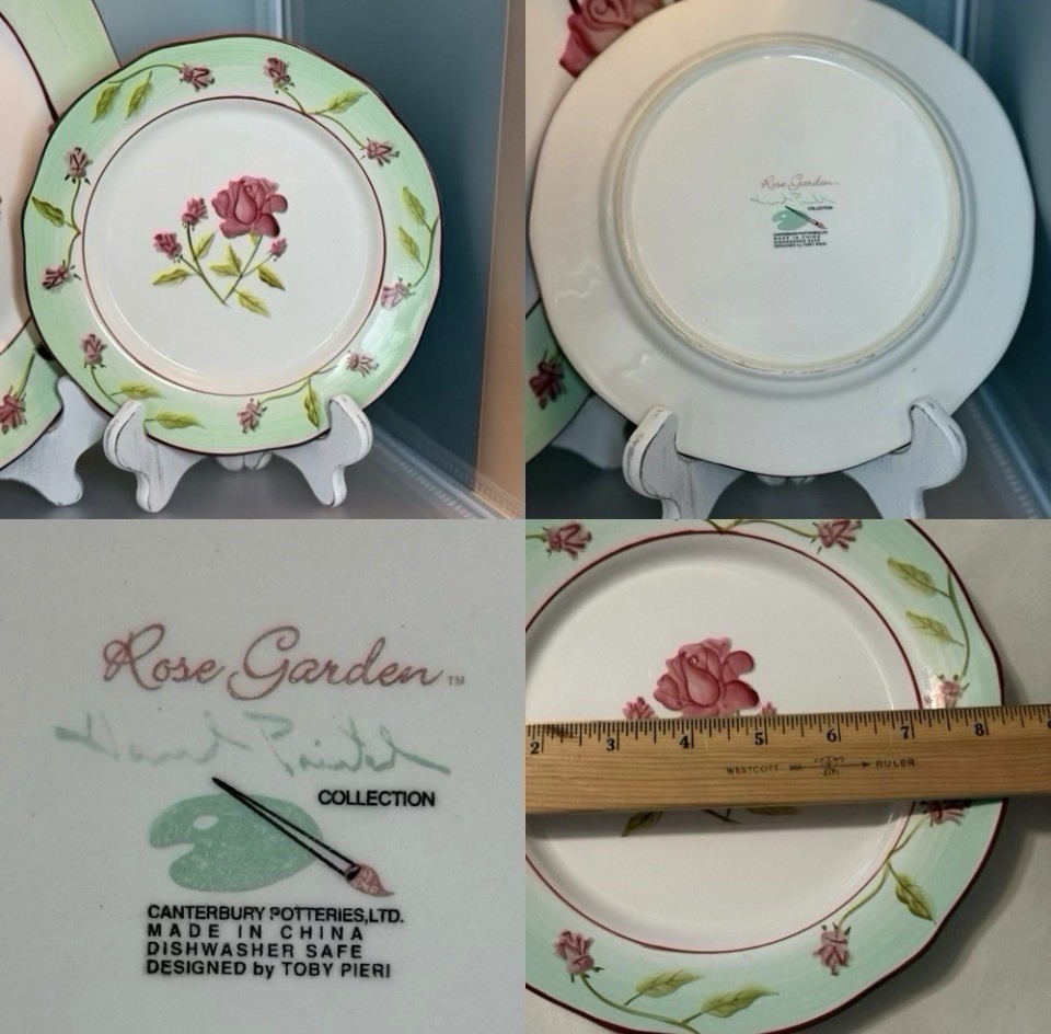12pc Rose Garden by Canterbury Potteries Toby Pieri design 2 Place Settings Plus
