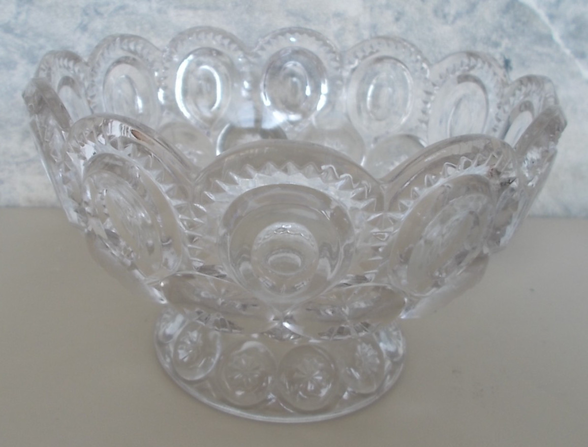 6″ Clear Leaded Glass Pedestal Bowl Dish B