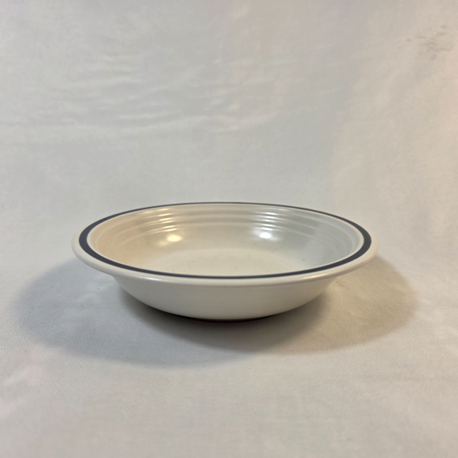 FOUR Town & Country Blue Ridge Fruit Bowls White with Blue Ring on Rim